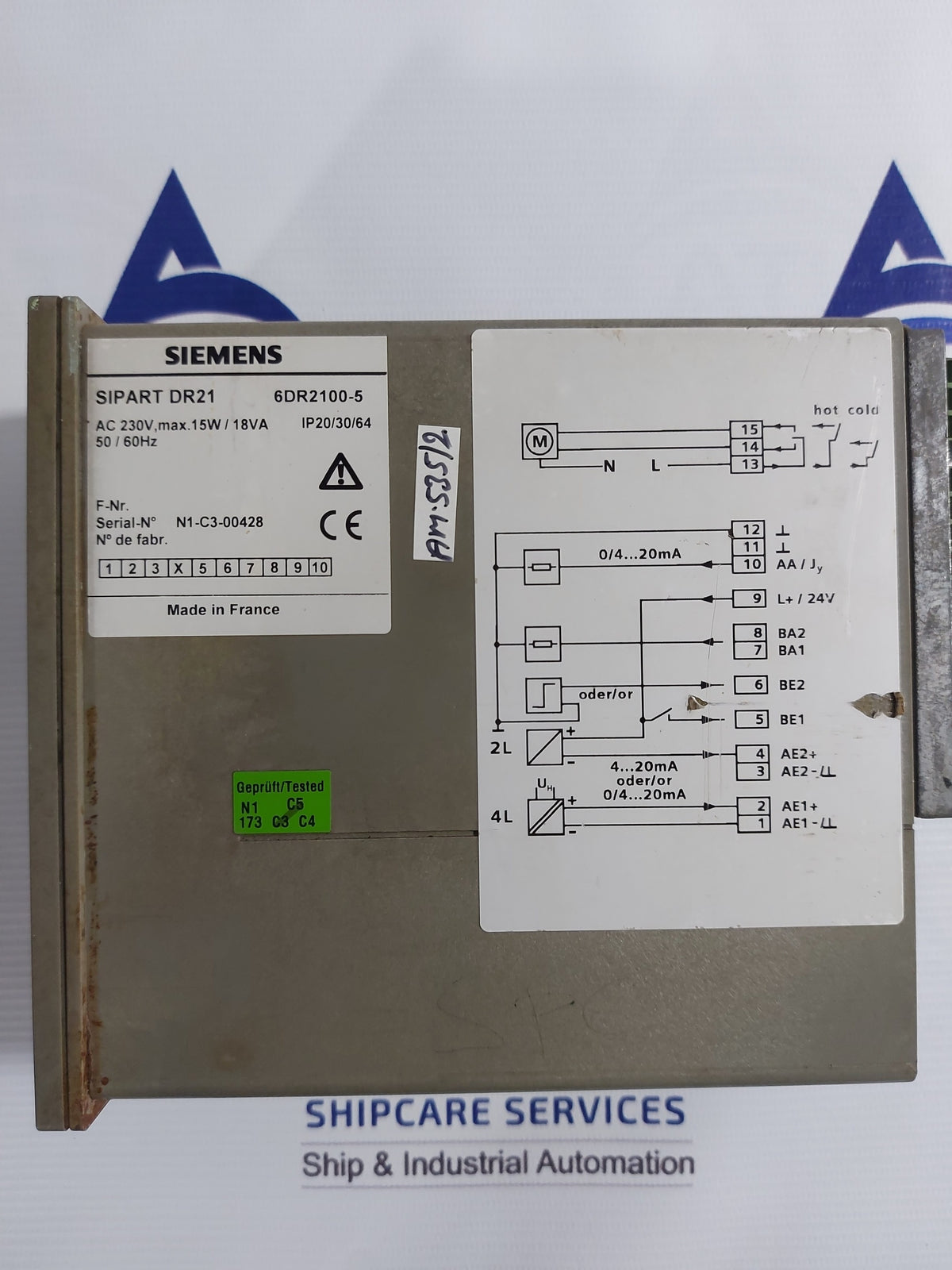 SIEMENS 6DR2100-5 SIPART DR21 PROCESS CONTROLLER