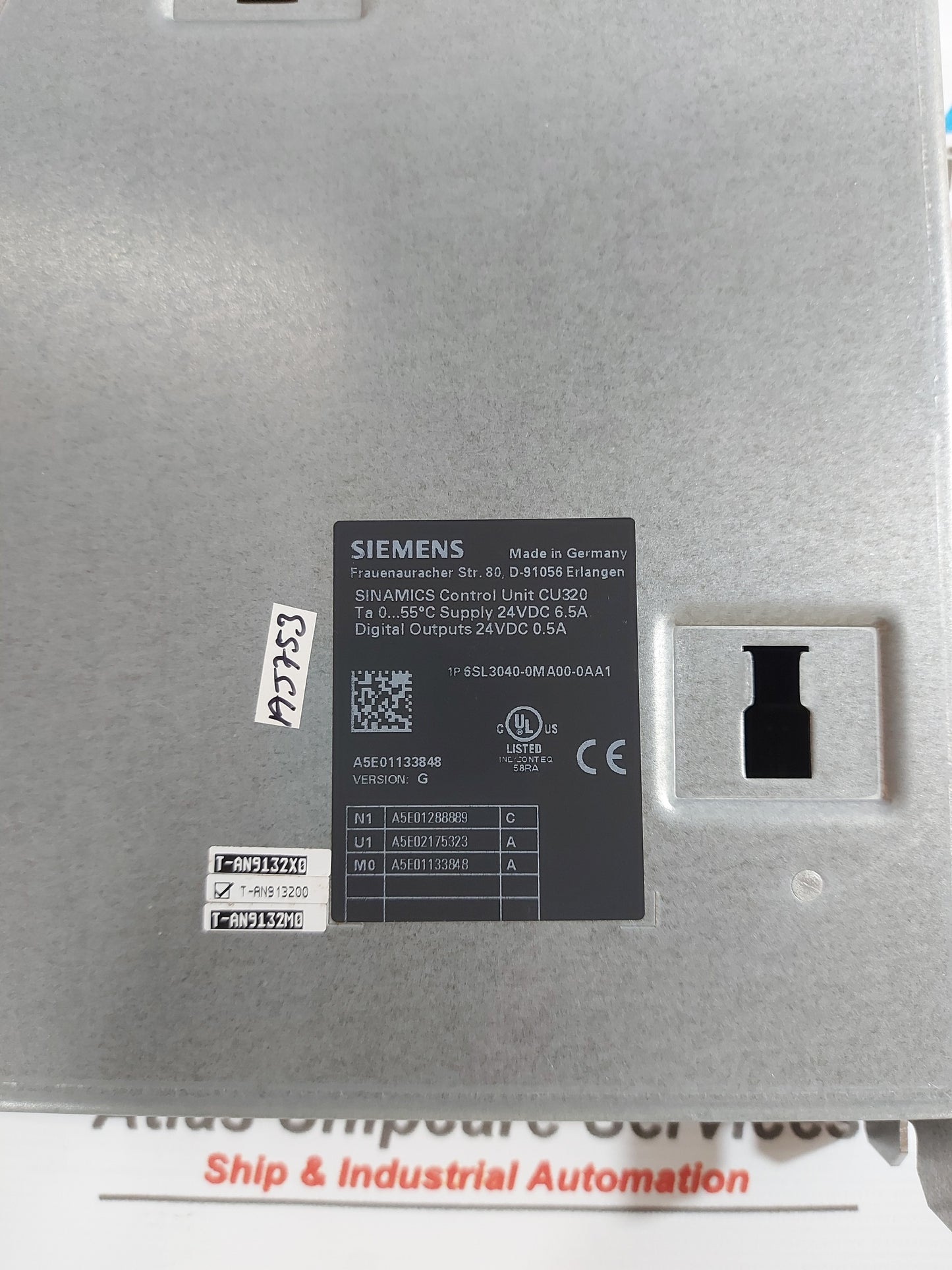 SIEMENS 6SL3040-0MA00-0AA1 SINAMICS CONTROL UNIT CU230 VERSION.G