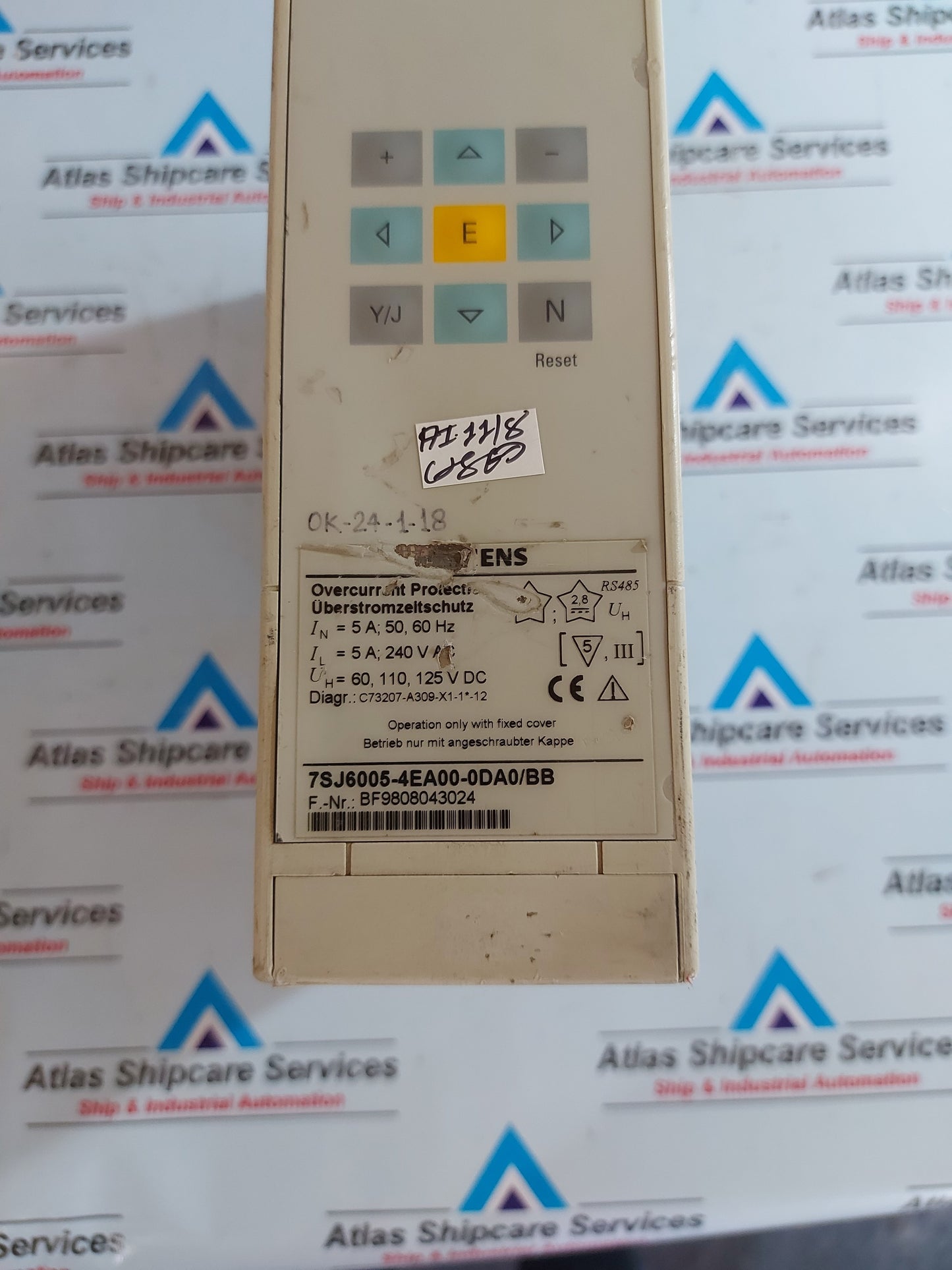 SIEMENS 7SJ6005-4AE00-0DA/BB OVERCURRENT PROTECTION RELAY