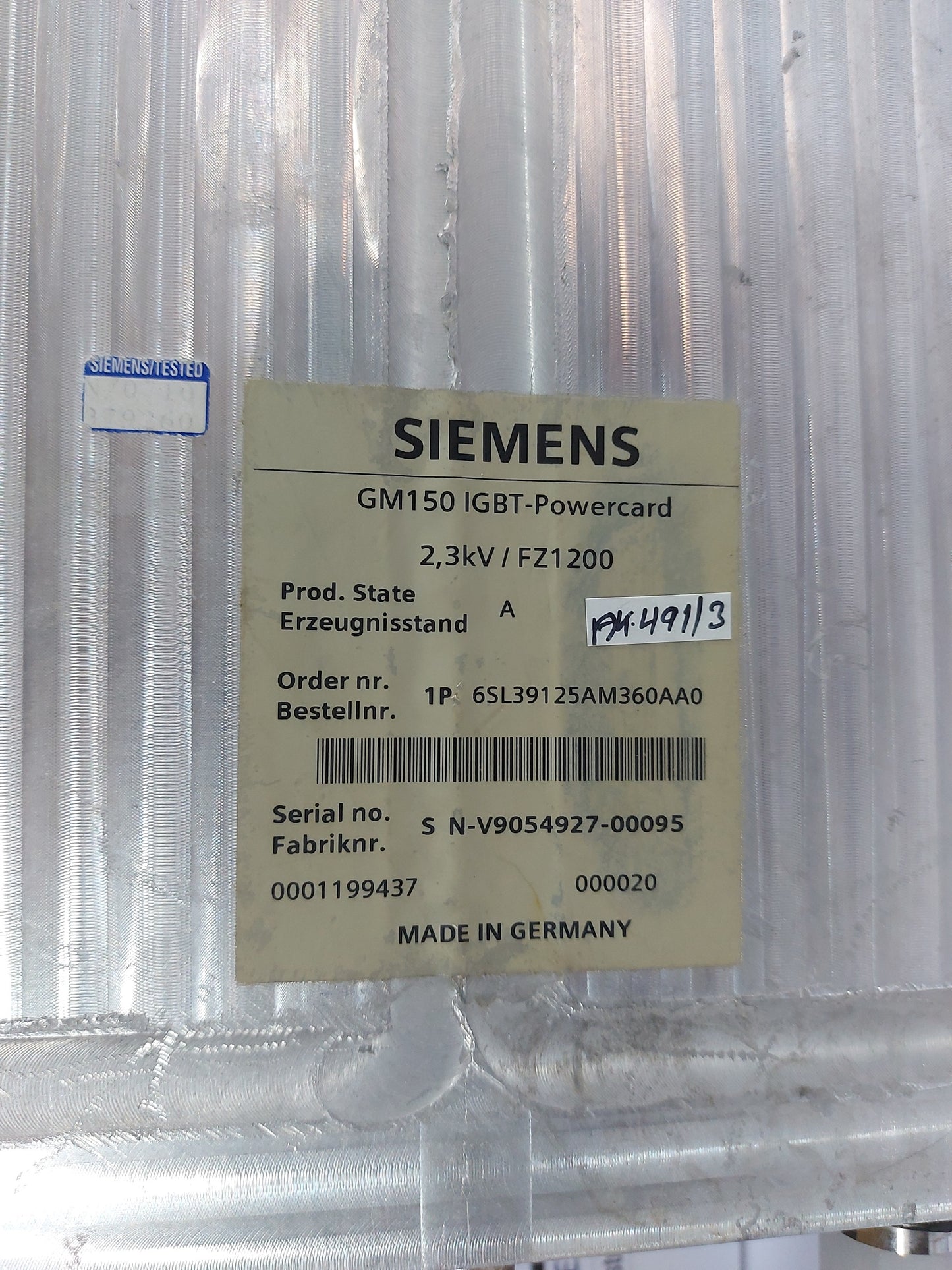 SIEMENS GM150 IGBT-POWERCARD 6SL39125AM360AA0