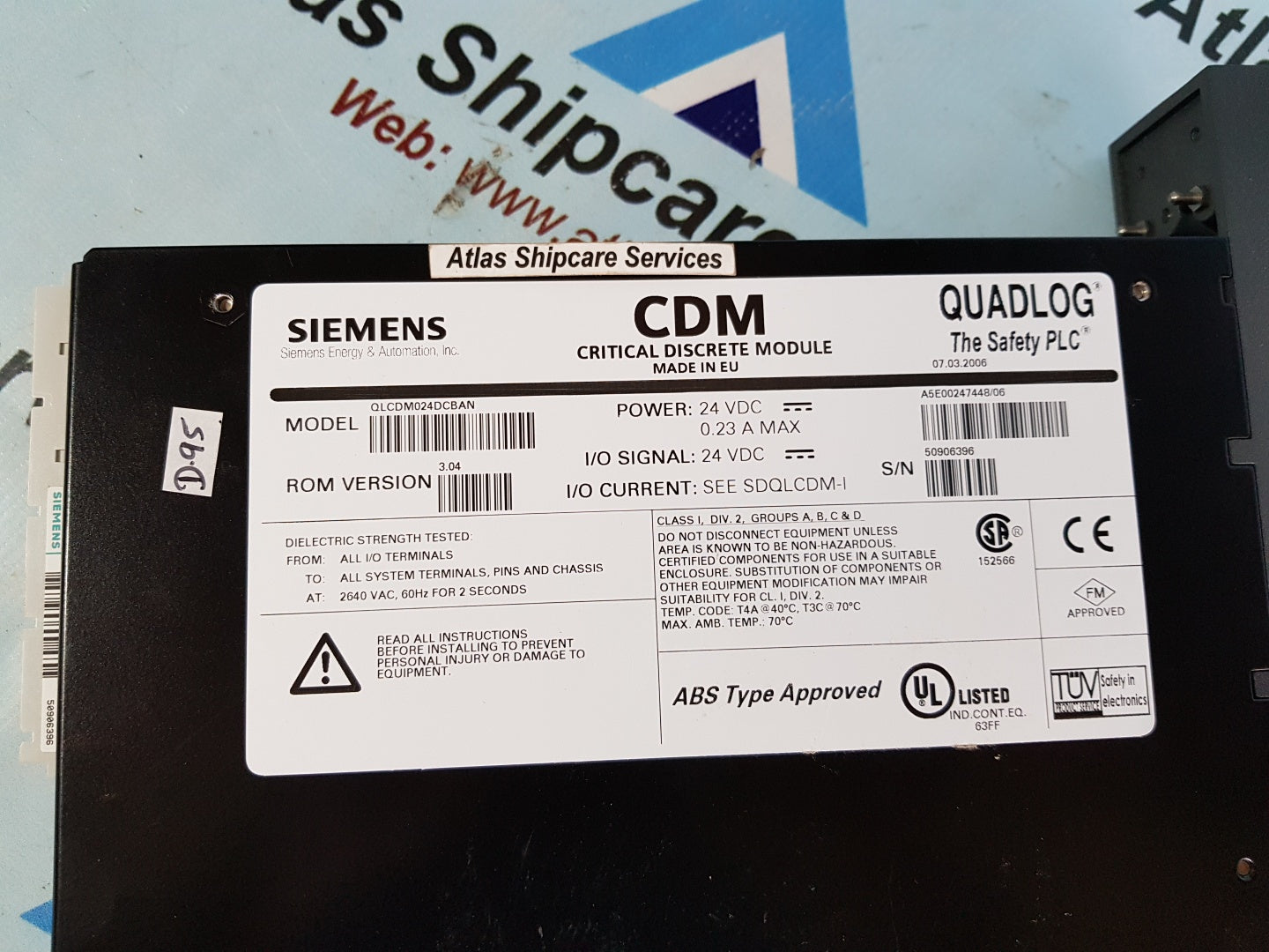 SIEMENS QUADLOG QLCDM024DCBAN CRITICAL DISCRETE MODULE