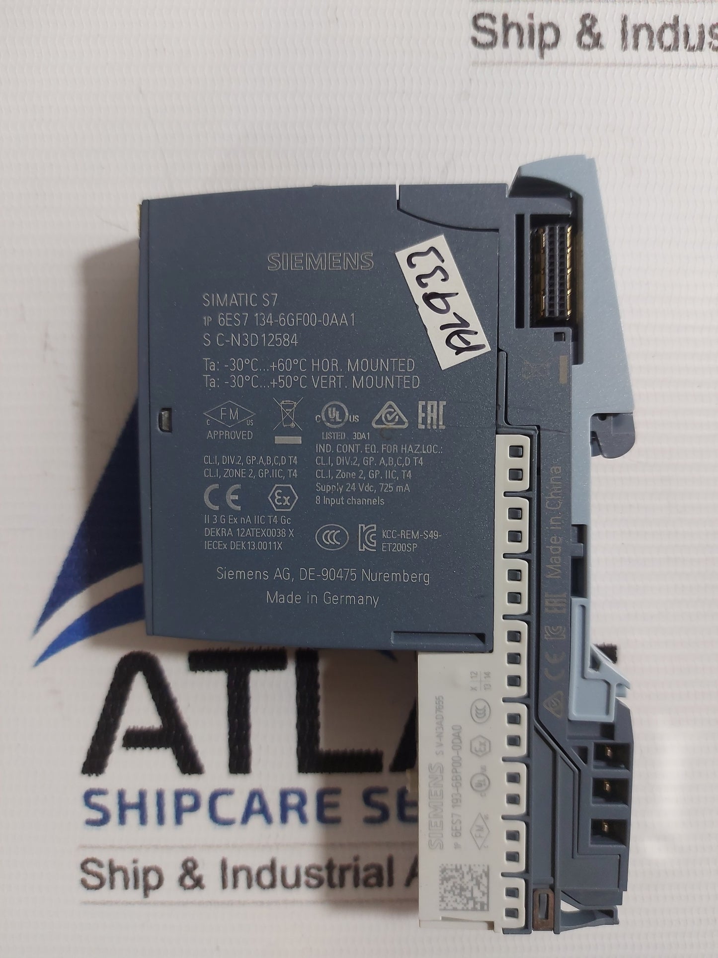 SIEMENS SIMATIC S7 1P 6ES7 134-6GF00-0AA1 DIGITAL INPUT MODULE 1P 6ES7 193-6BP00-0DA0