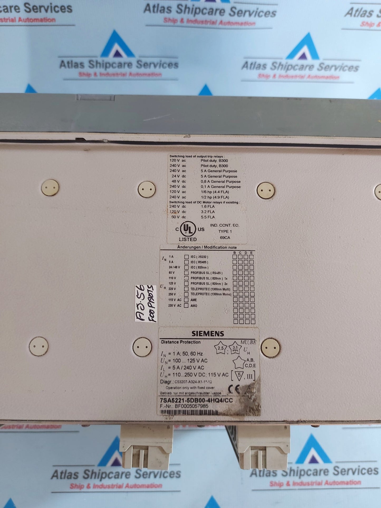 SIEMENS SIPROTEC 7SA5221-5DB00-4HQ4/CC DISTANCE PROTECTION RELAY