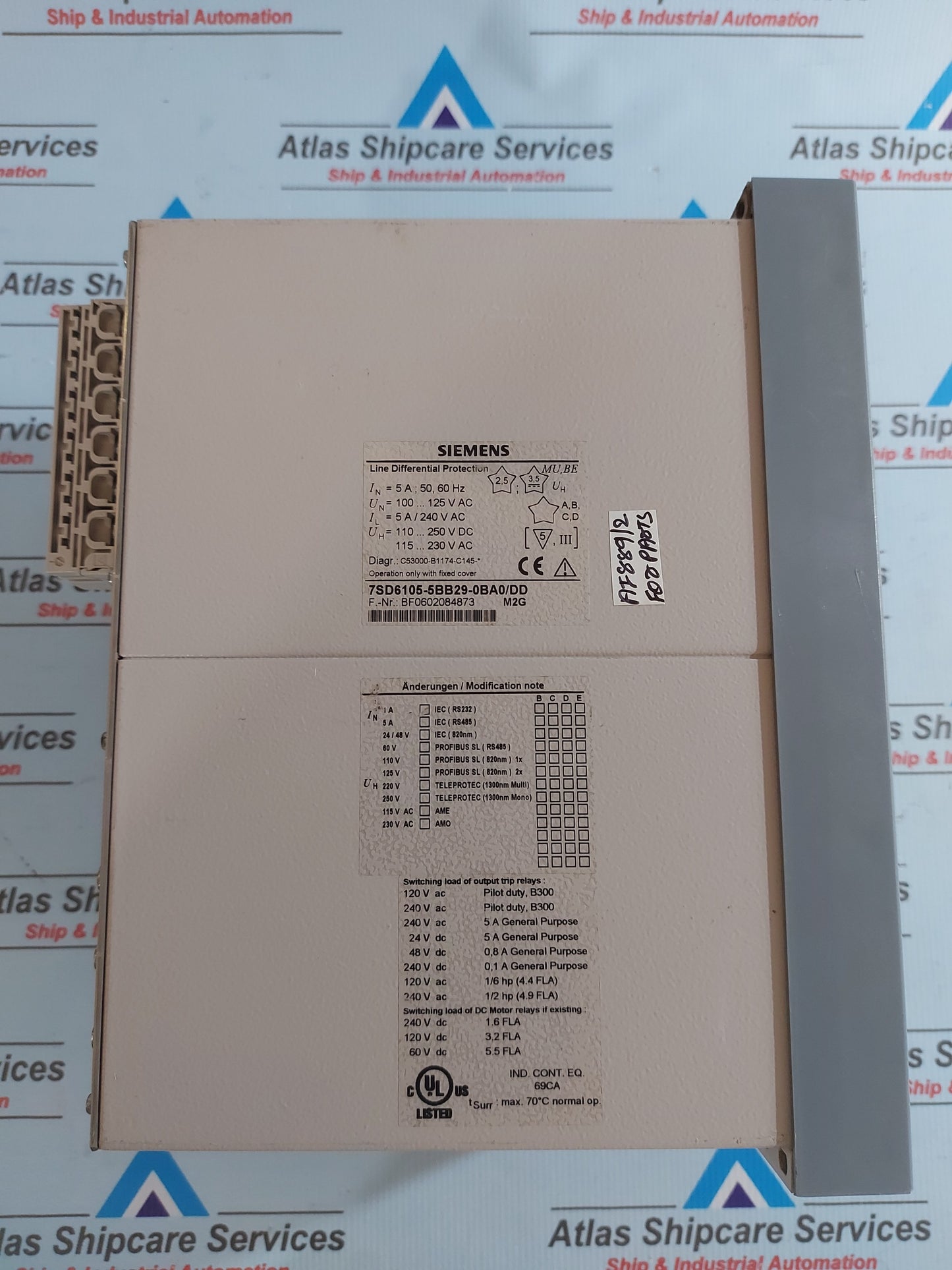 SIEMENS SIPROTEC 7SD6105-5BB29-0BA0/DD LINE DIFFERENTIAL PROTECTION RELAY