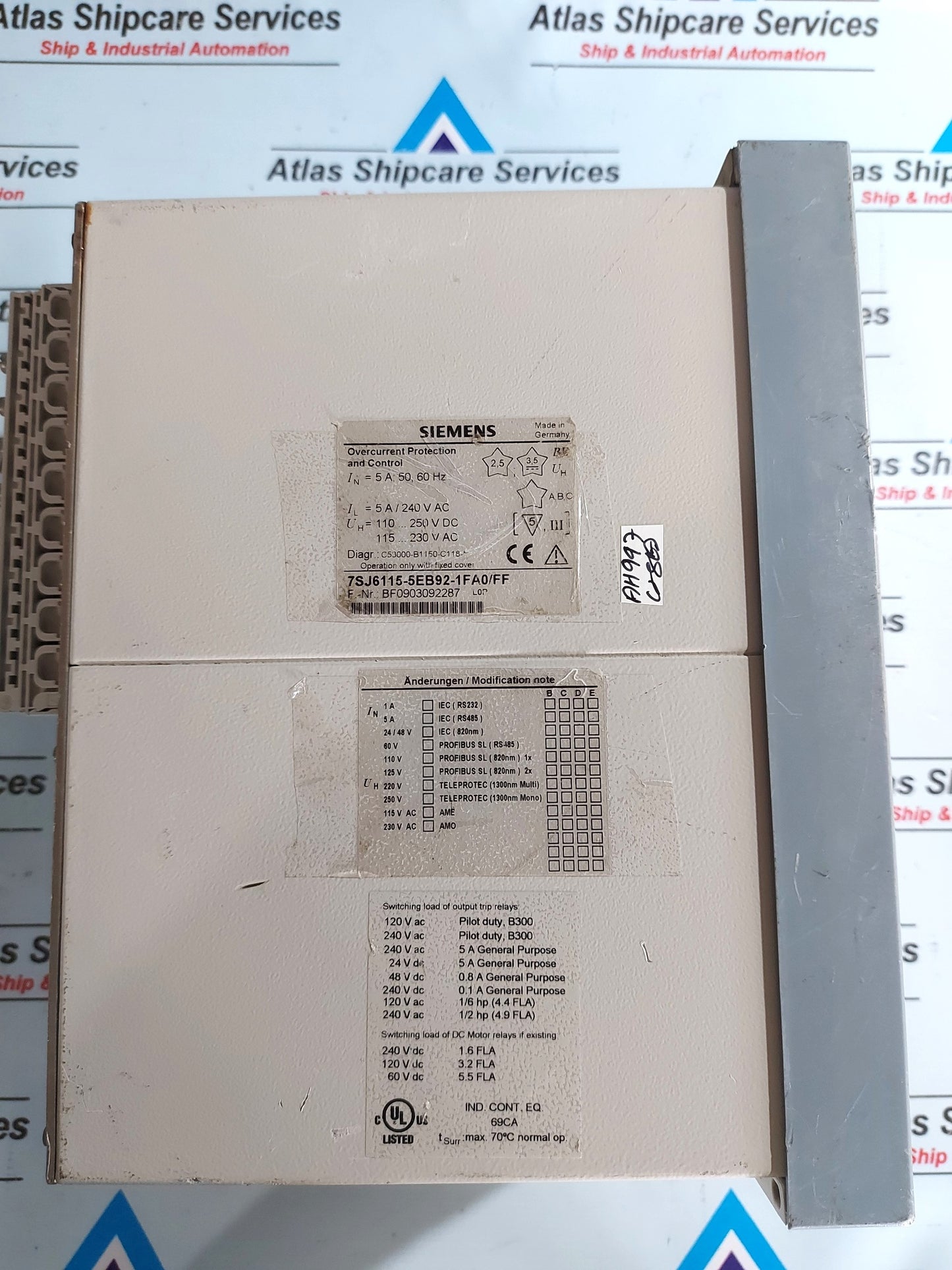 SIEMENS SIPROTEC 7SJ6115-5EB92-1FA0/FF OVERCURRENT PROTECTION AND CONTROL RELAY