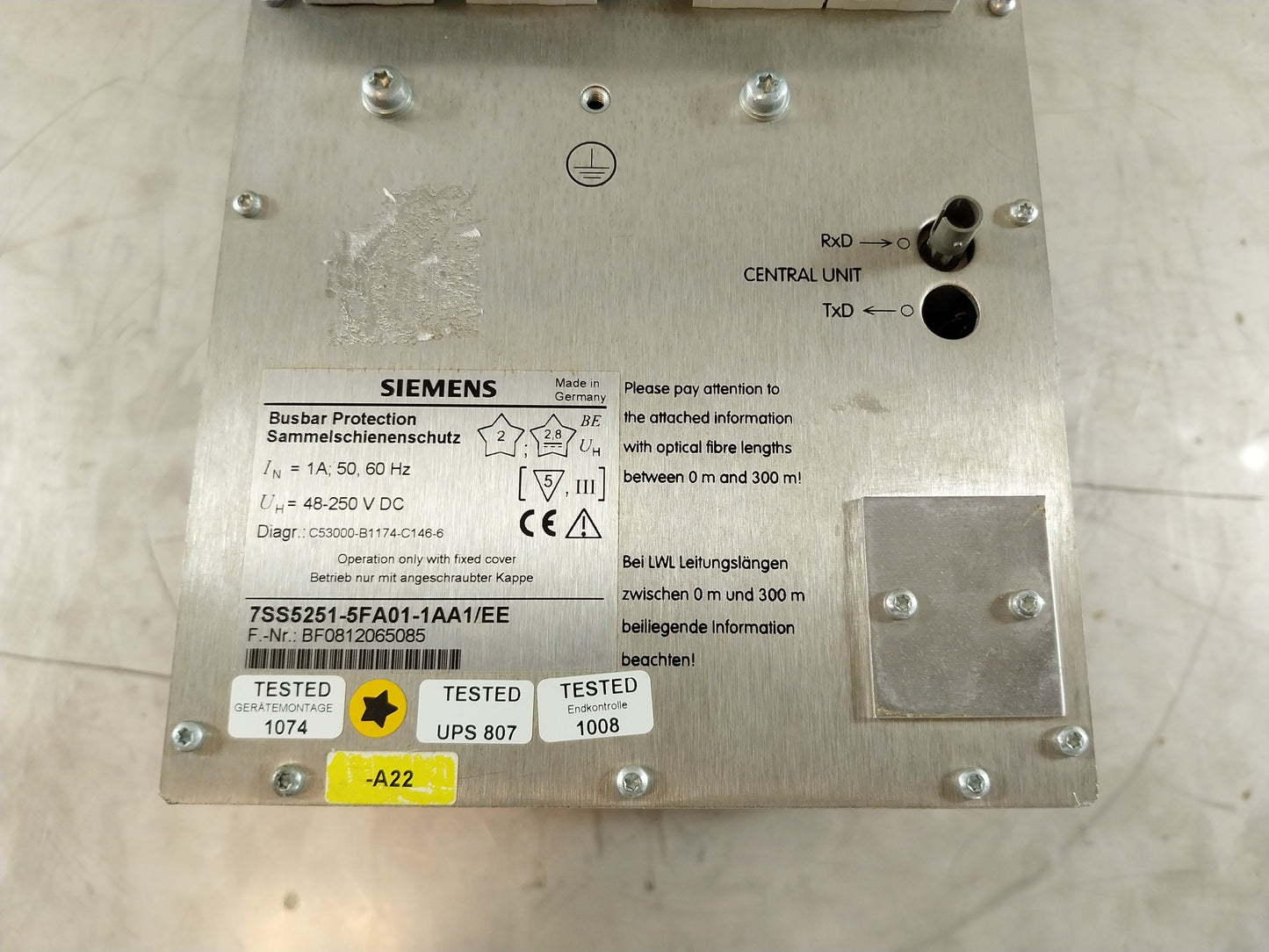 SIEMENS SIPROTEC 7SS52 BUSBAR PROTECTION 7SS5251-5FA01-1AA1/EE