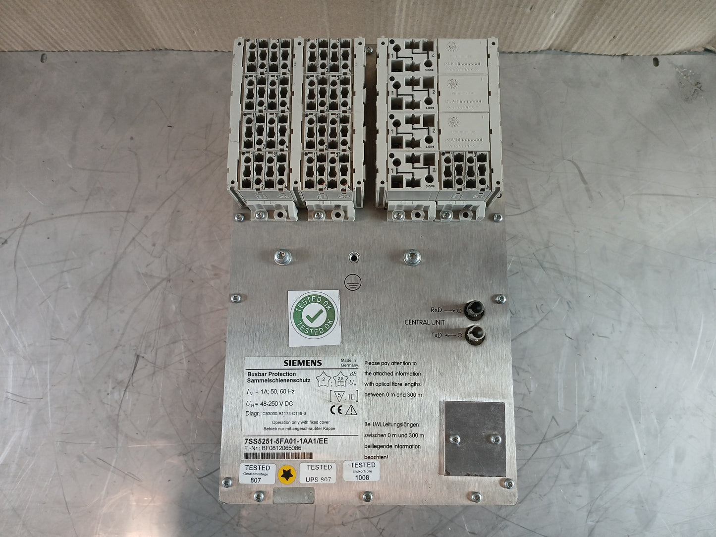 SIEMENS SIPROTEC 7SS52 BUSBAR PROTECTION RELAY 7SS5251-5FA01-1AA1/EE