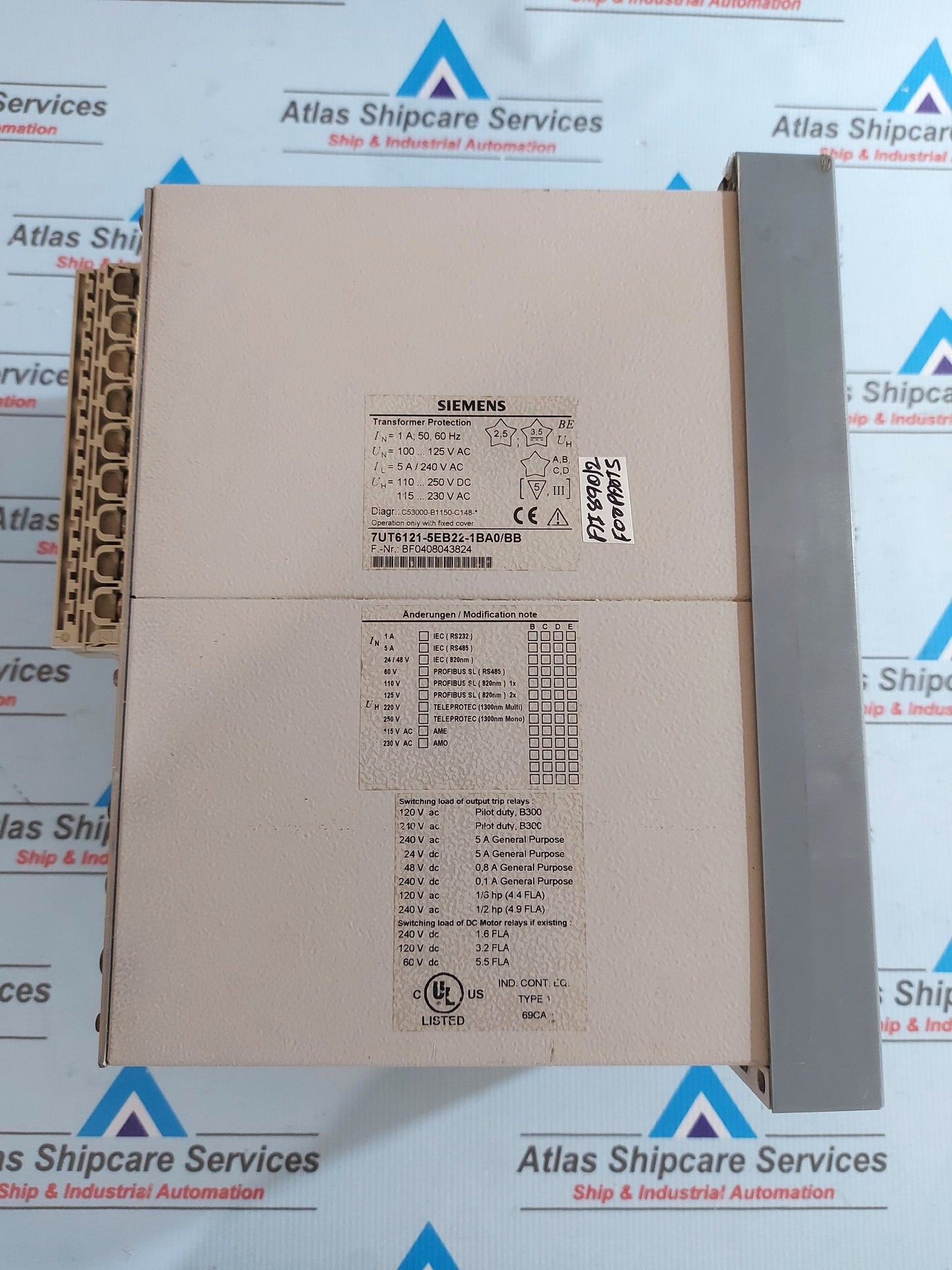 SIEMENS SIPROTEC 7UT6121-5EB22-1BA0/BB TRANSFORMER PROTECTION RELAY