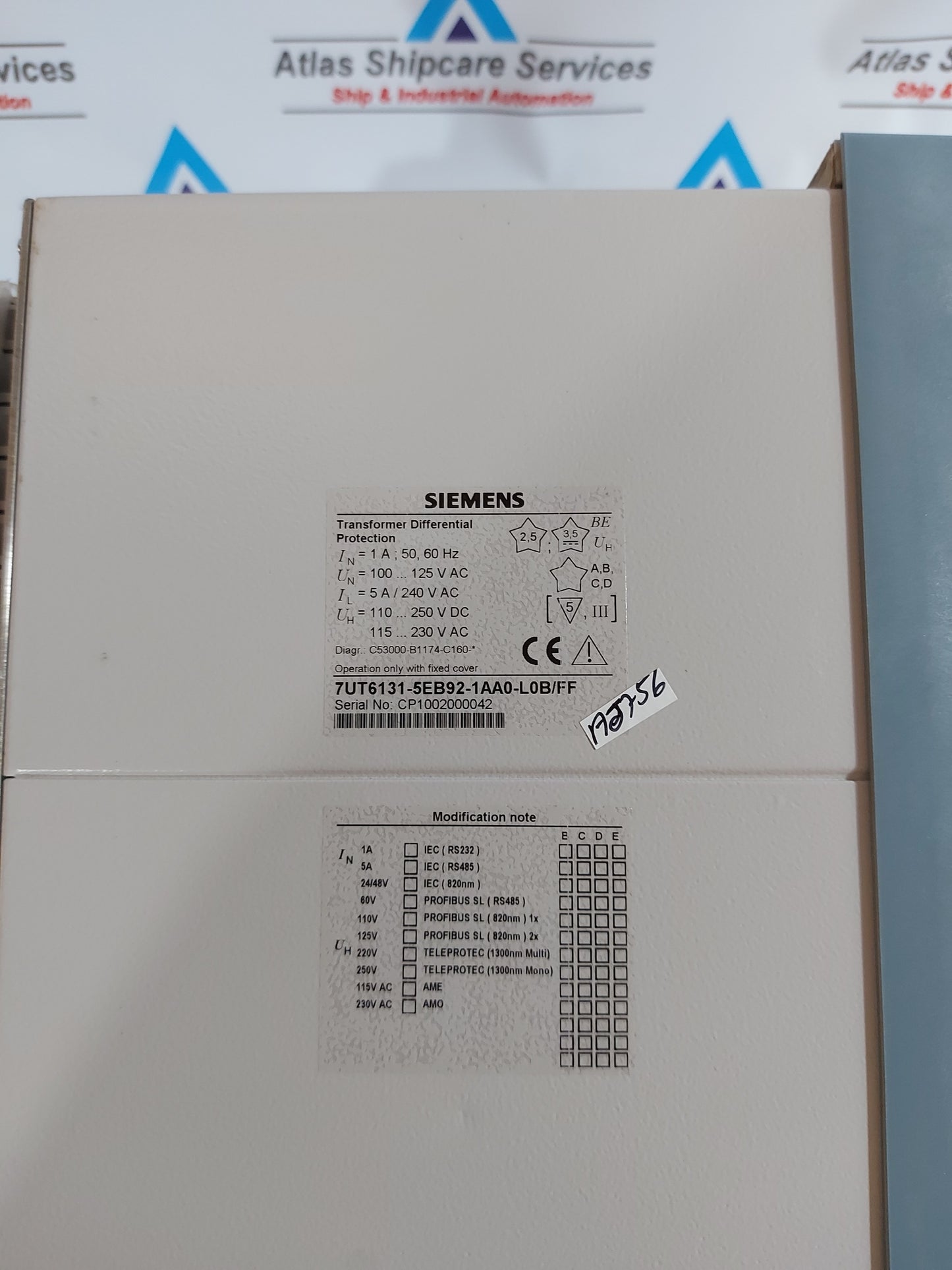 SIEMENS SIPROTEC 7UT61 TRANSFORMER DIFFERENTIAL PROTECTION RELAY 7UT6131-5EB92-1AA0-L0B/FF