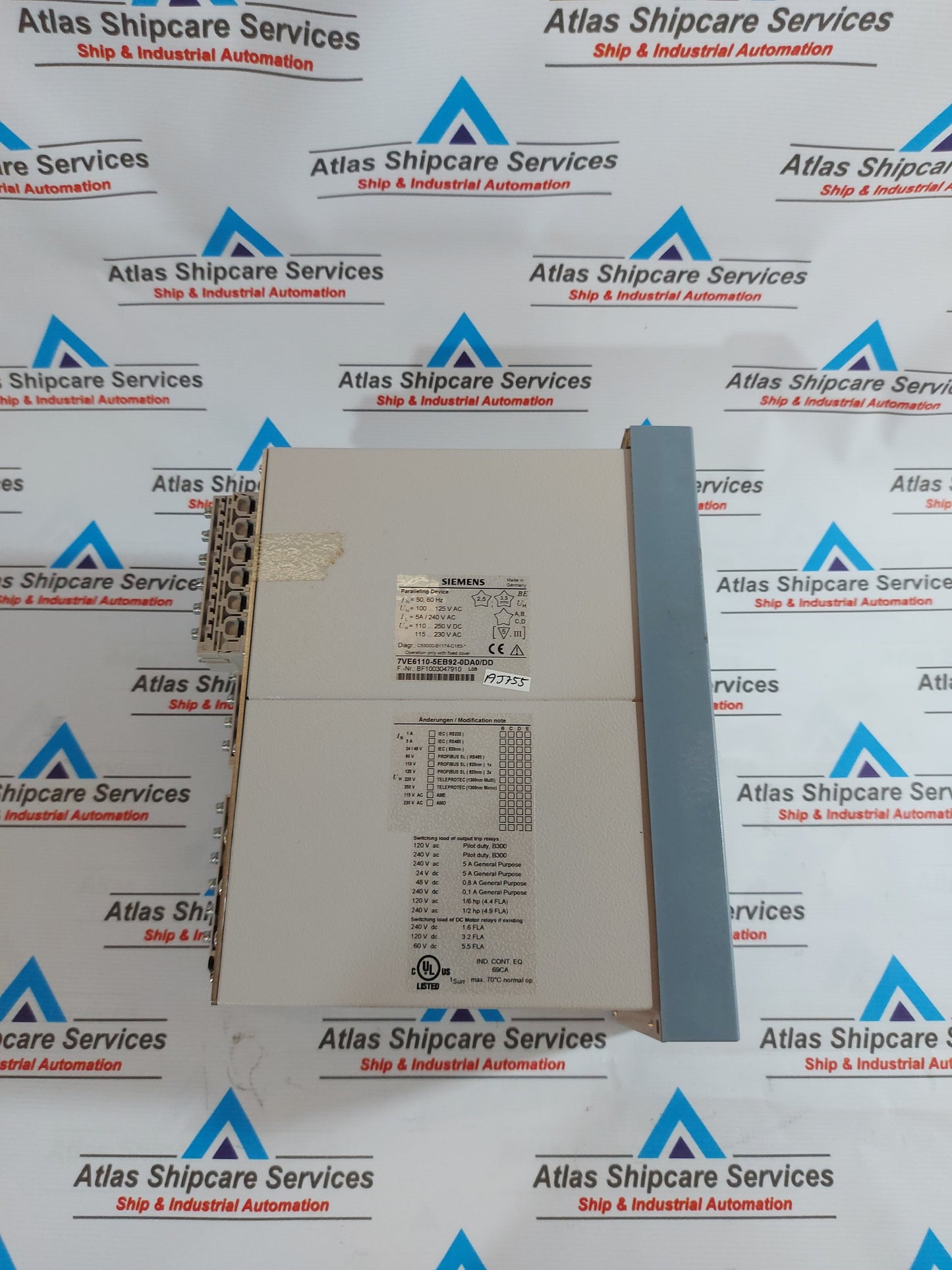 SIEMENS SIPROTEC 7VE61 PARALLELING DEVICE 7VE6110-5EB92-0DA0/DD