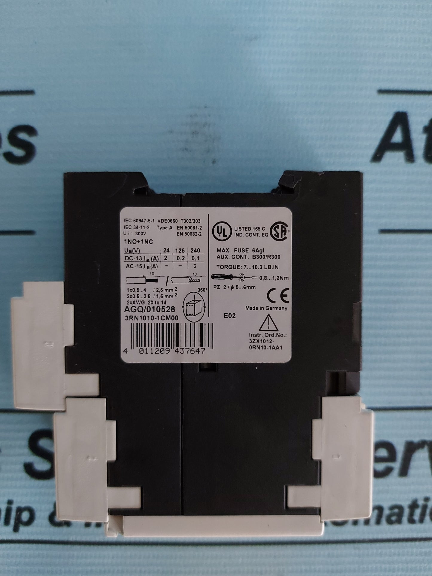 SIEMENS SIRIUS 3R 3RN1010-1CM00 MOTOR PROTECTION RELAY