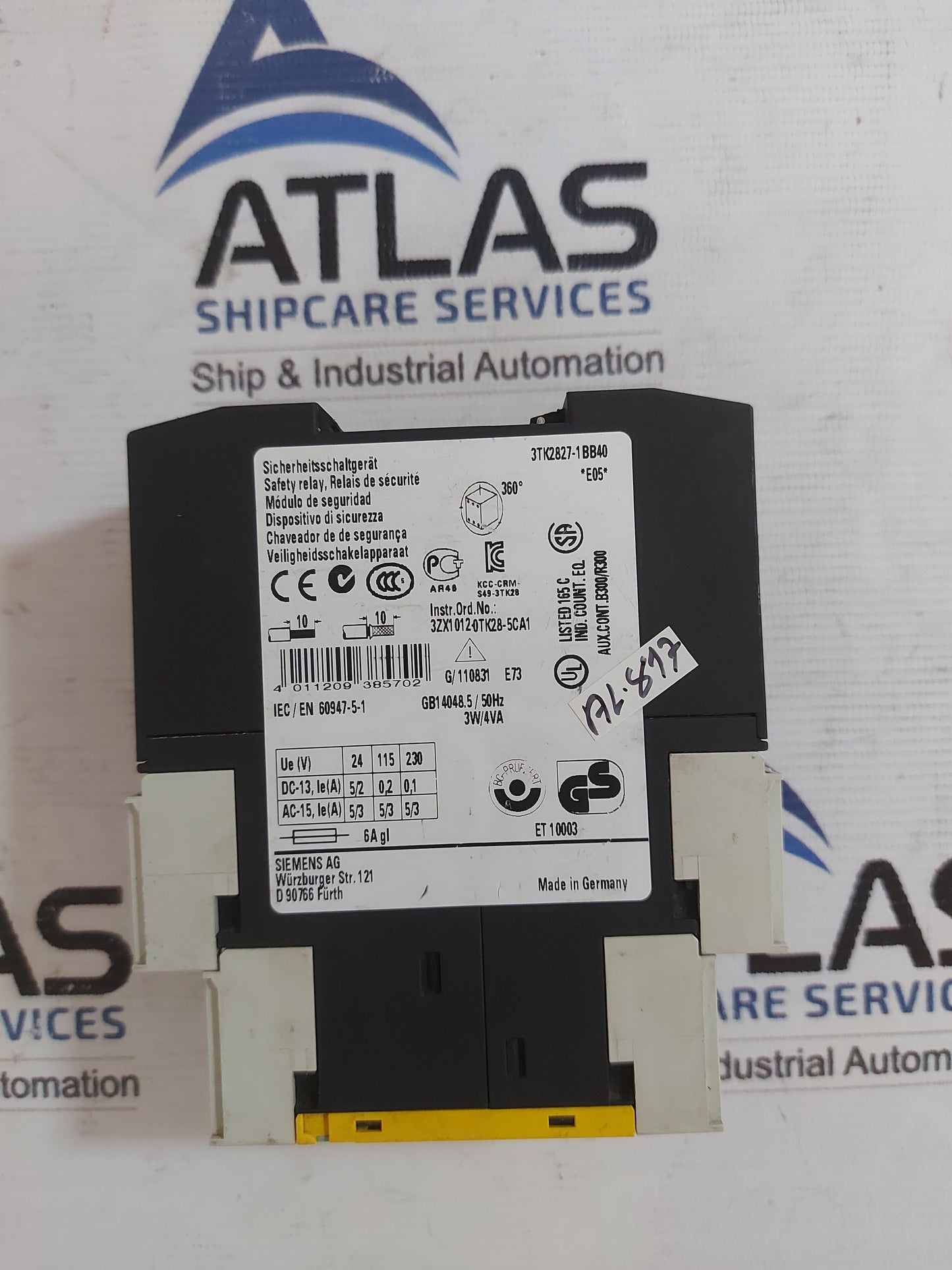 SIEMENS SIRIUS 3TK2827-1BB40 SAFETY RELAY