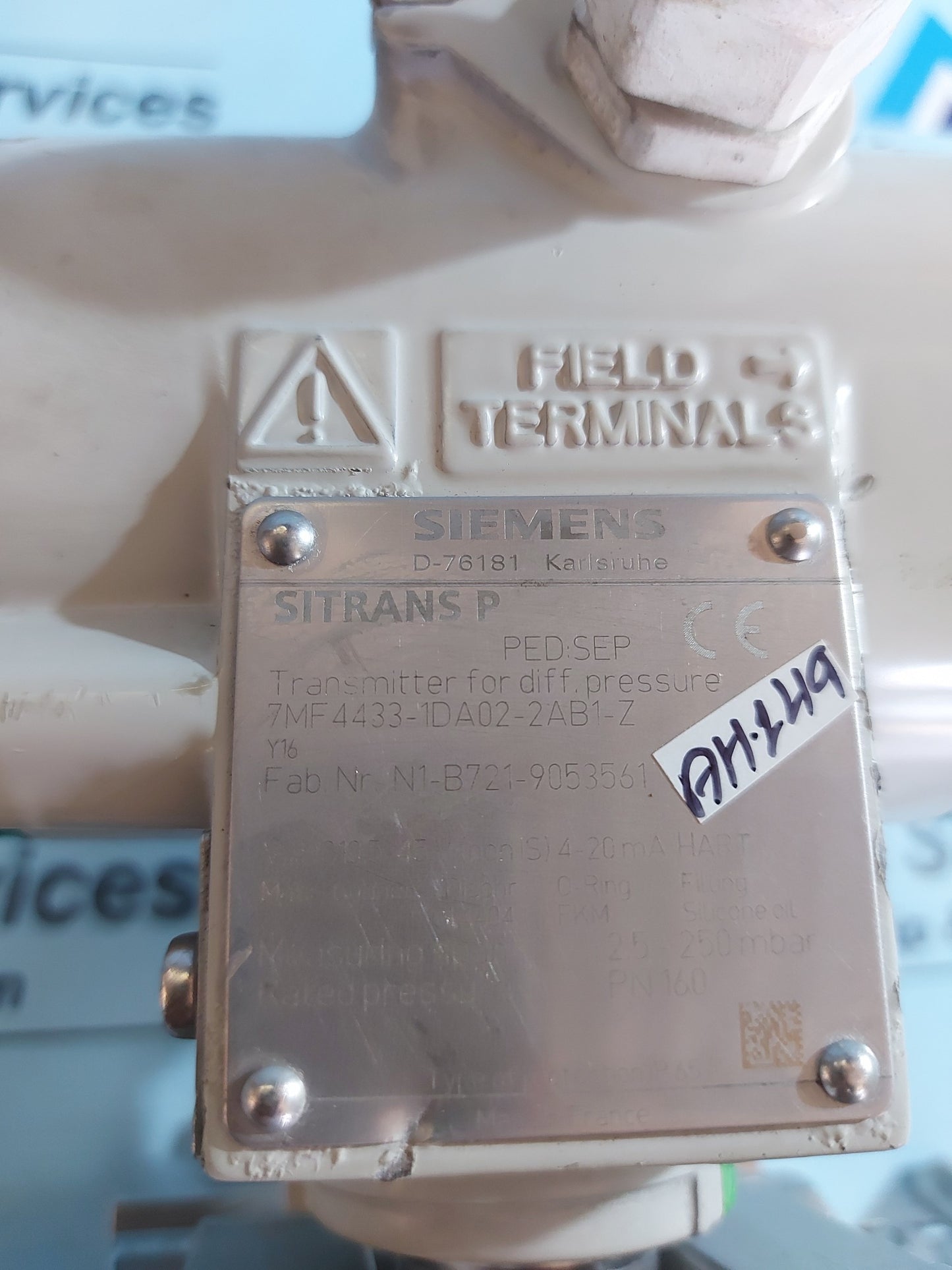 SIEMENS SITRANS P 7MF4433-1DA02-2AB1-Z TRANSMITTER FOR DIFFERENTIAL PRESSURE