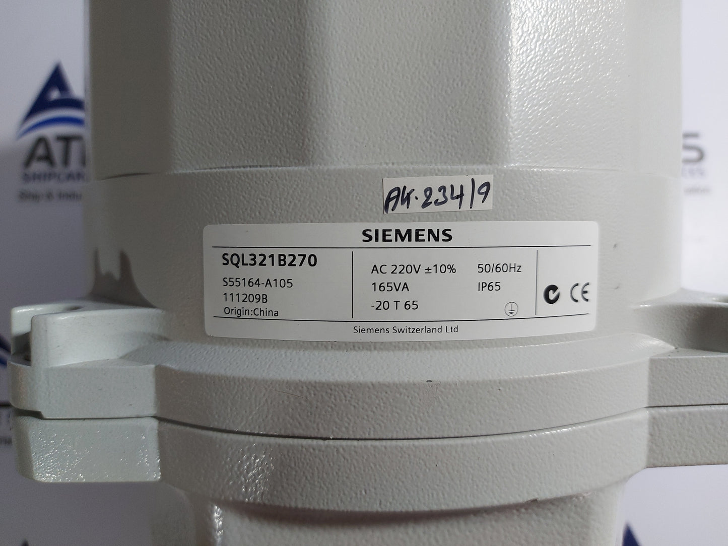 SIEMENS SQL321B270 BUTTERFLY VALVE ACTUATOR