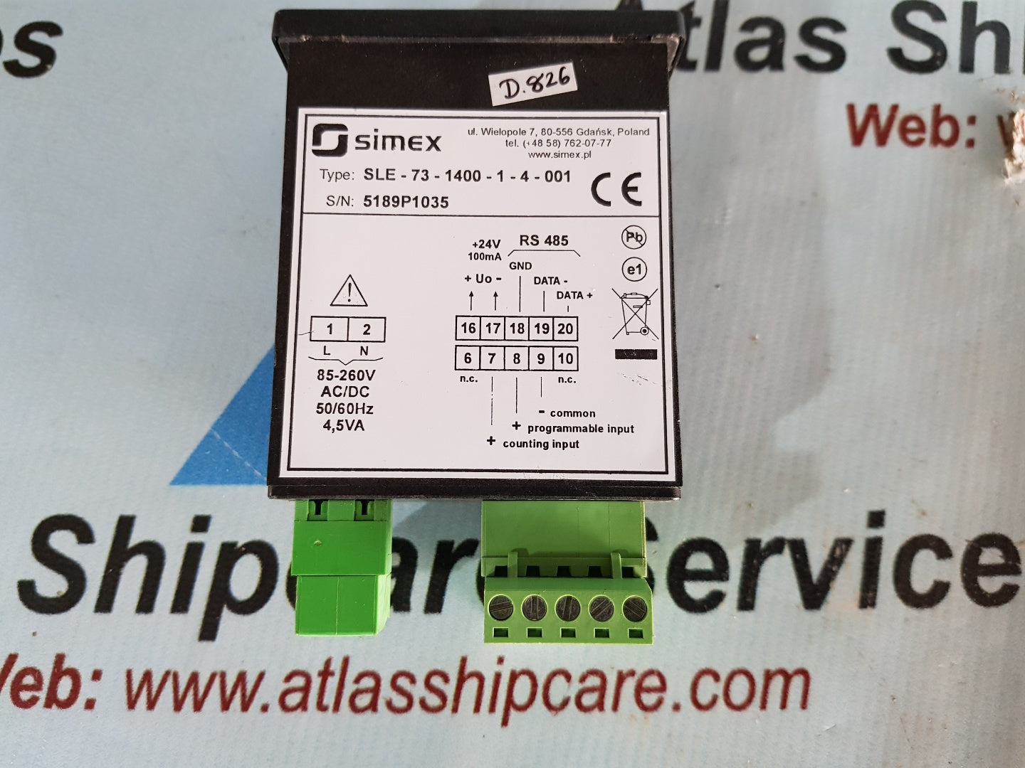 SIMEX SLE-73-1400-1-4-001 PULSE COUNTER