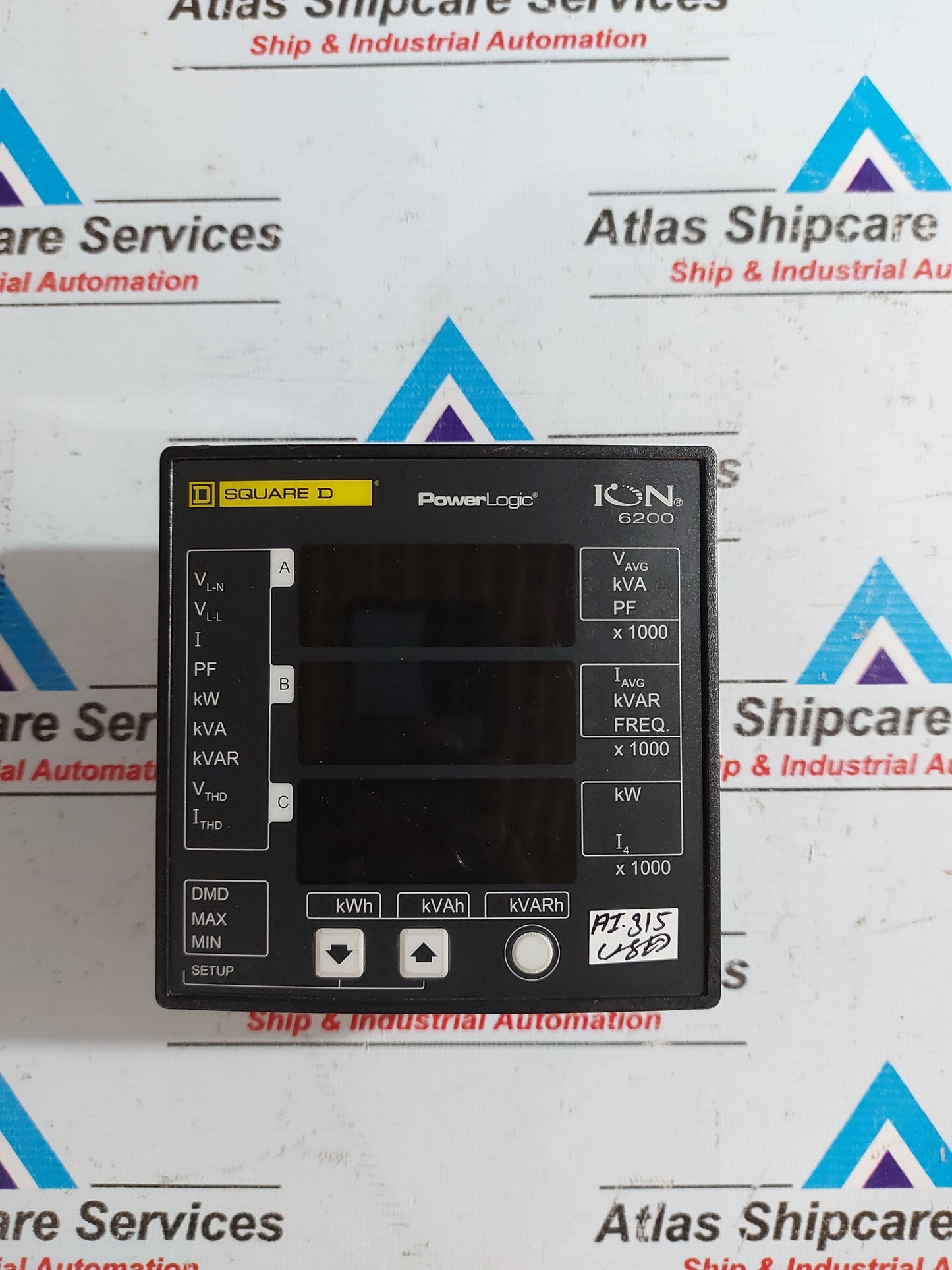 SQUARE D POWERLOGIC ION 6200 DIGITAL PANEL POWER & ENERGY METER LX-190400209-03