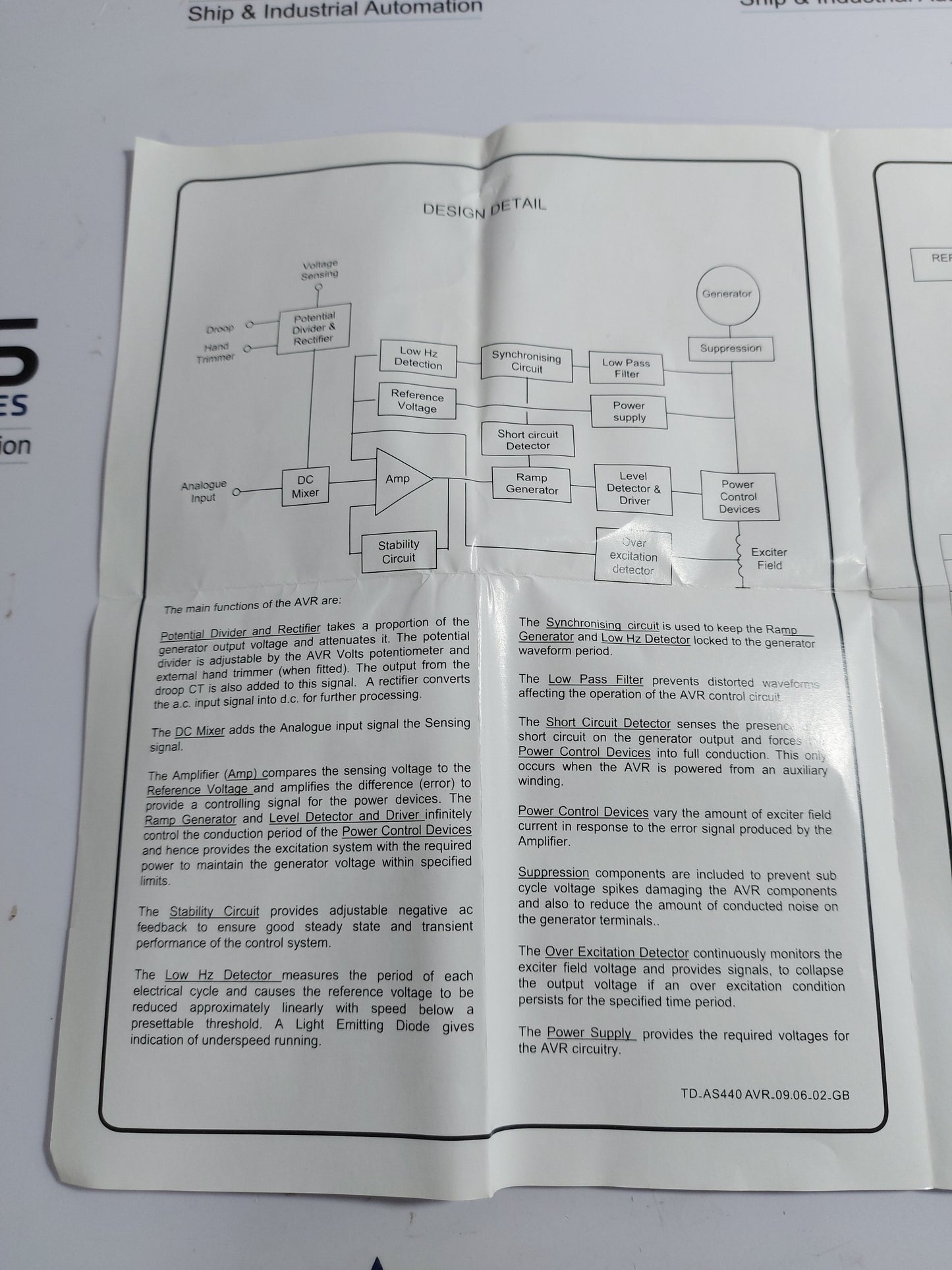 STAMFORD AS440 AUTOMATIC VOLTAGE REGULATOR