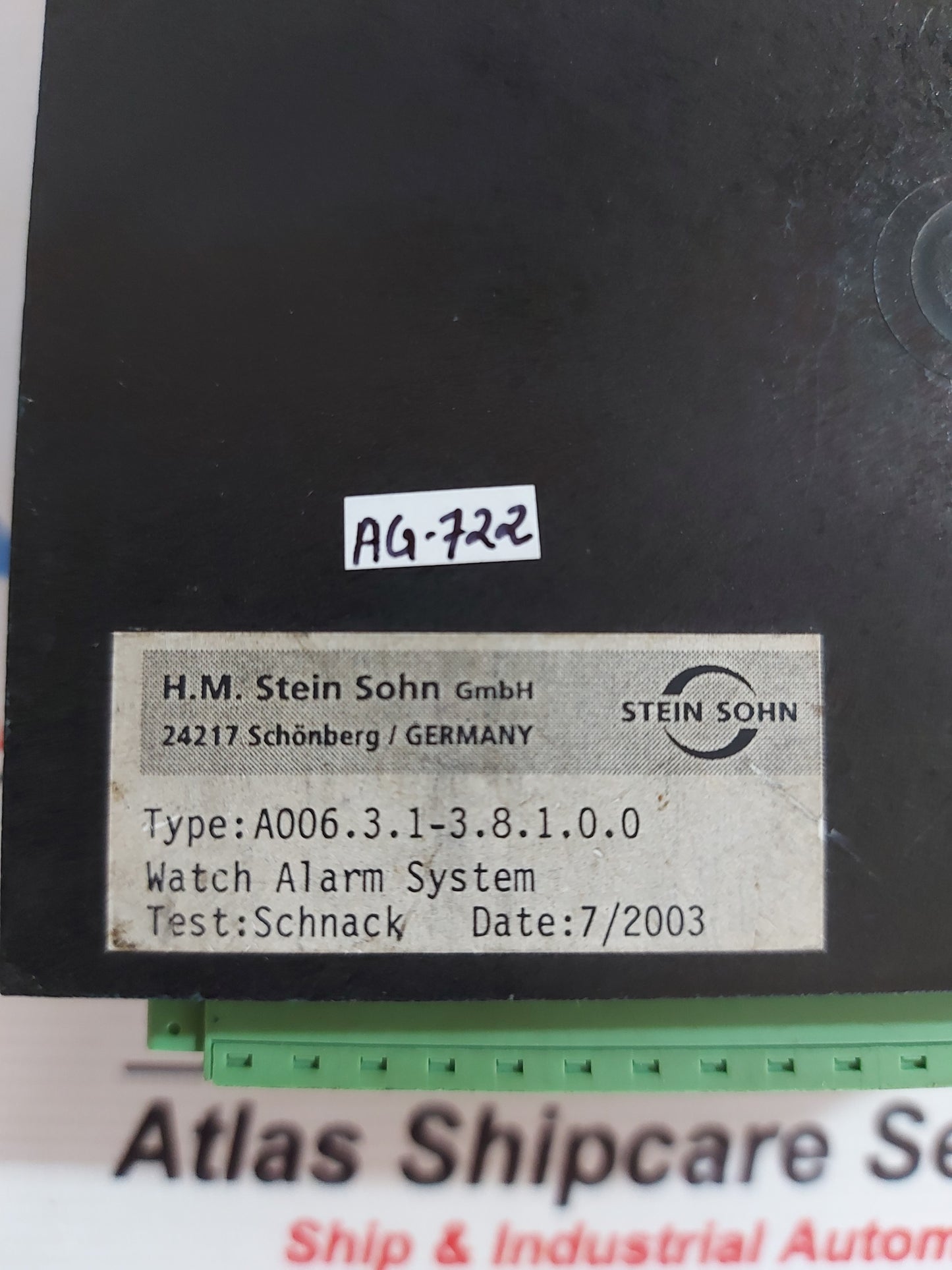 STEIN SOHN A006.3.1-3.8.1.0.0 WATCH ALARM GENERATOR AG722