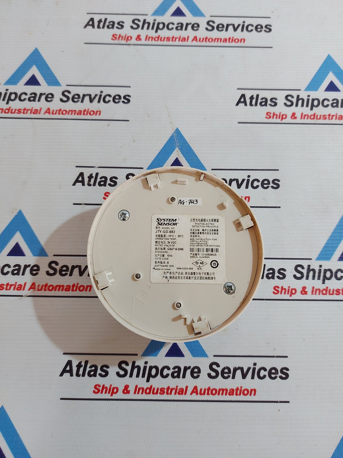 SYSTEM SENSOR JTY-GD-882 PHOTOELECTRIC SMOKE DETECTOR AG743