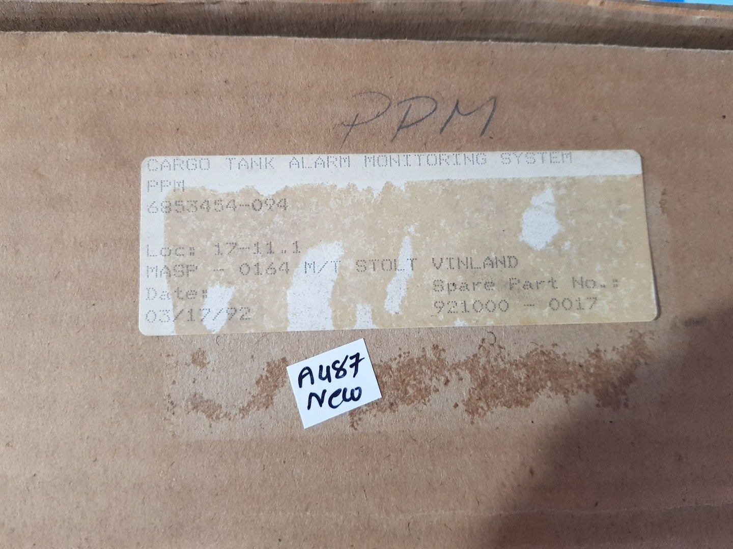 Saab Automation Cargo Tank Alarm Monitoring System PPM 6853454-094