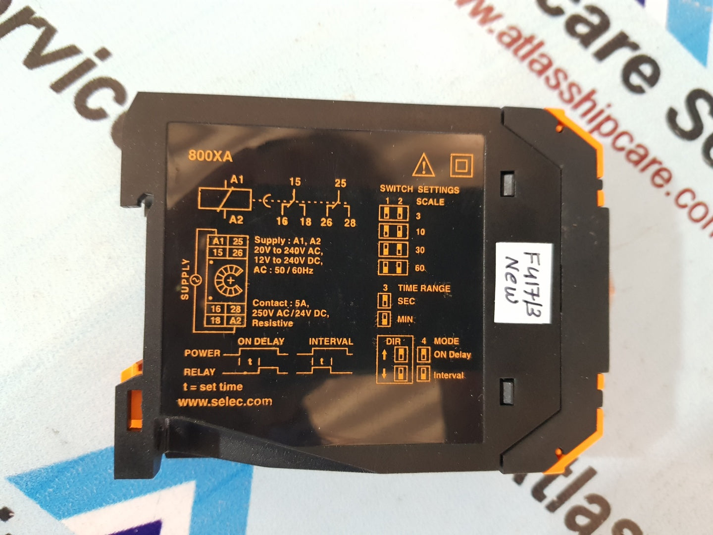 Selec 800XA Din Rail On Delay Timer