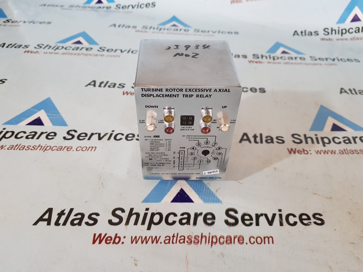 Shinko AMR Turbine Rotor Excessive Axial Displacement Trip Relay