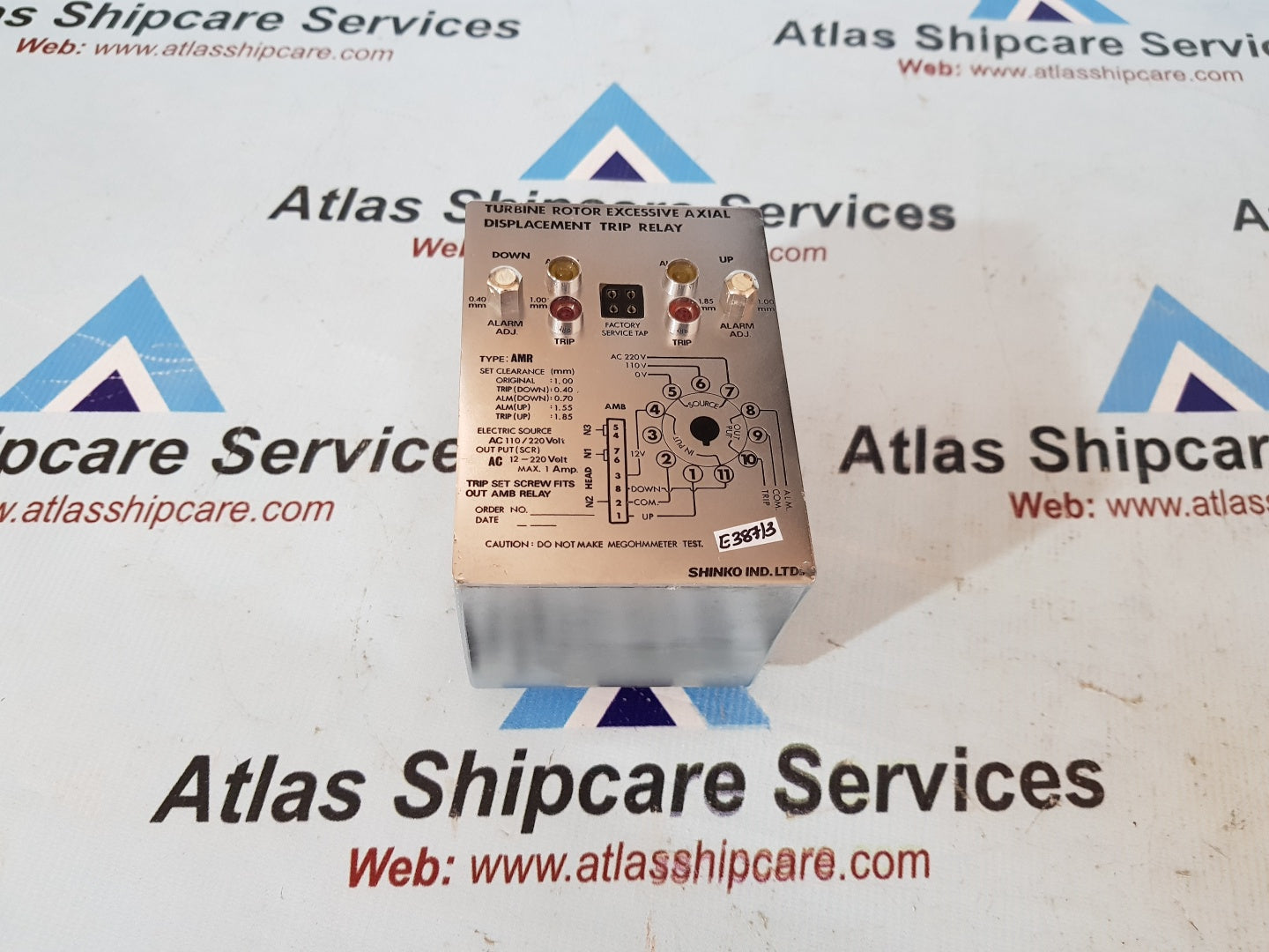 Shinko AMR Turbine Rotor Excessive Axial Displacement Trip Relay ...