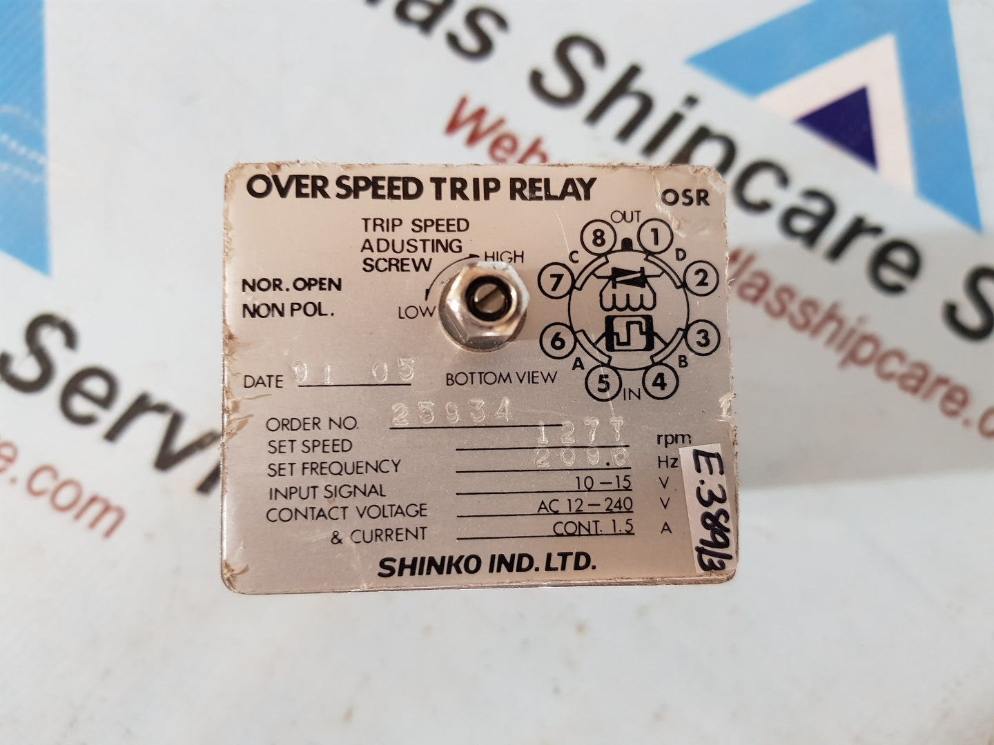 Shinko OSR Over Speed Trip Relay