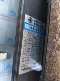 TEARSAKI ELECTRIC TT-600 MOLDED CASE CIRCUIT BREAKER 400A 3 POLE