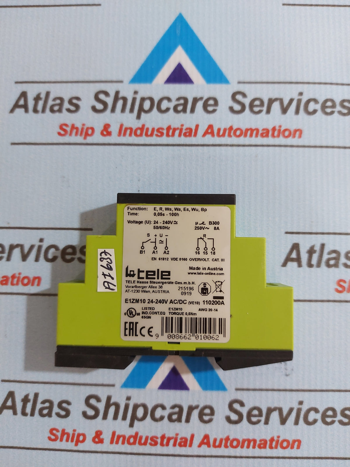 Tele Timer Octo TELE E1ZM10 24-240V AC/DC MULTIFUNCTION TIMER RELAY – Atlas Shipcare ...