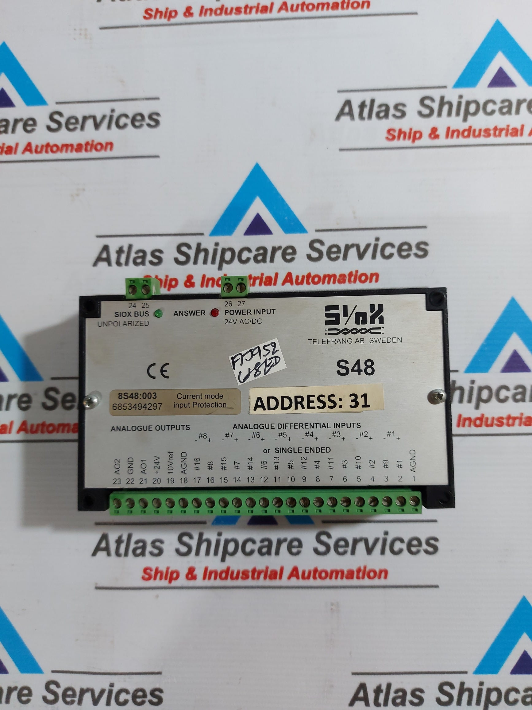 TELEFRANG S48 SI/OX ANALOG INPUT OUTPUT MODULE – Atlas Shipcare Services