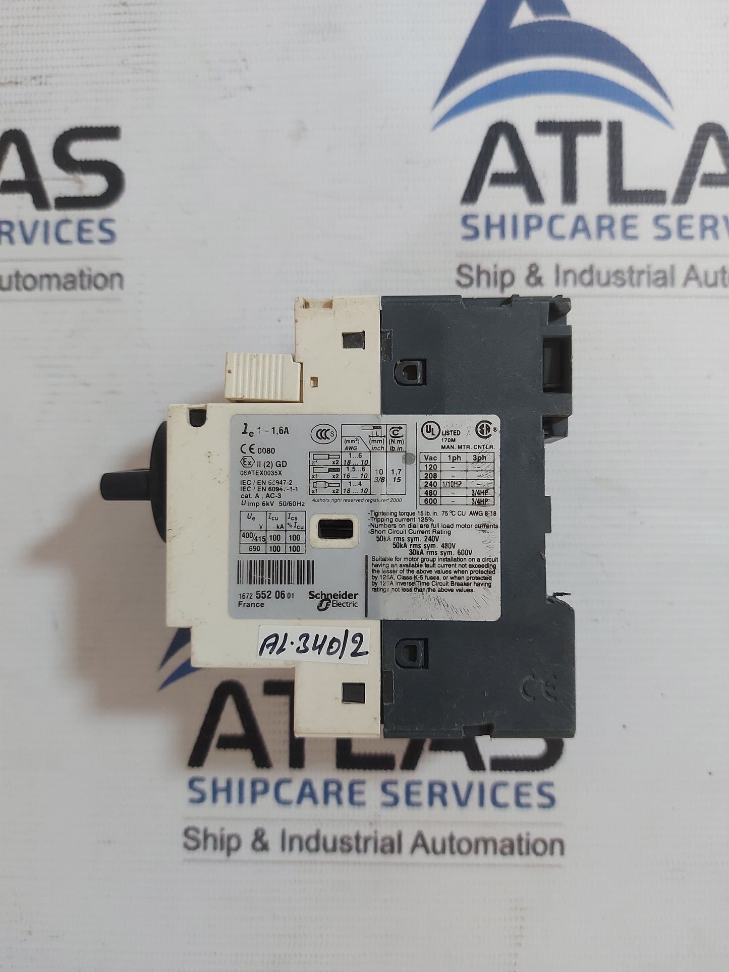 TELEMECANIQUE GV2-P06/1-1.6A CIRCUIT BREAKER 50/60Hz