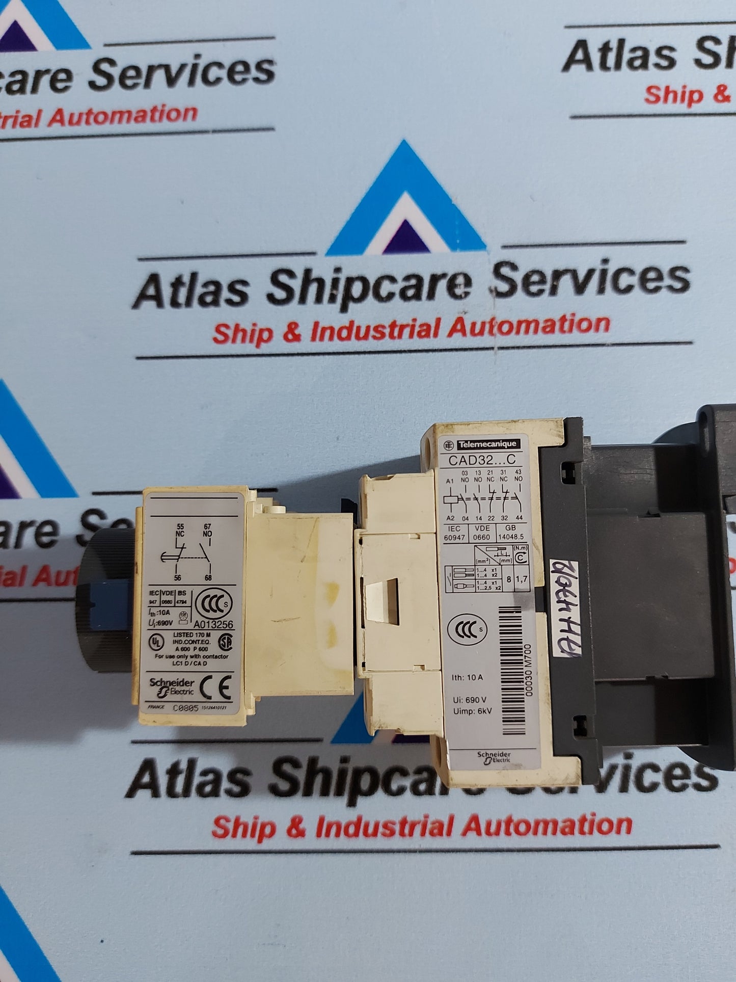 TELEMECANIQUE LADR0 TIME DELAY BLOCK CAD32 AUXILIARY CONTACTOR 230V 50/60Hz