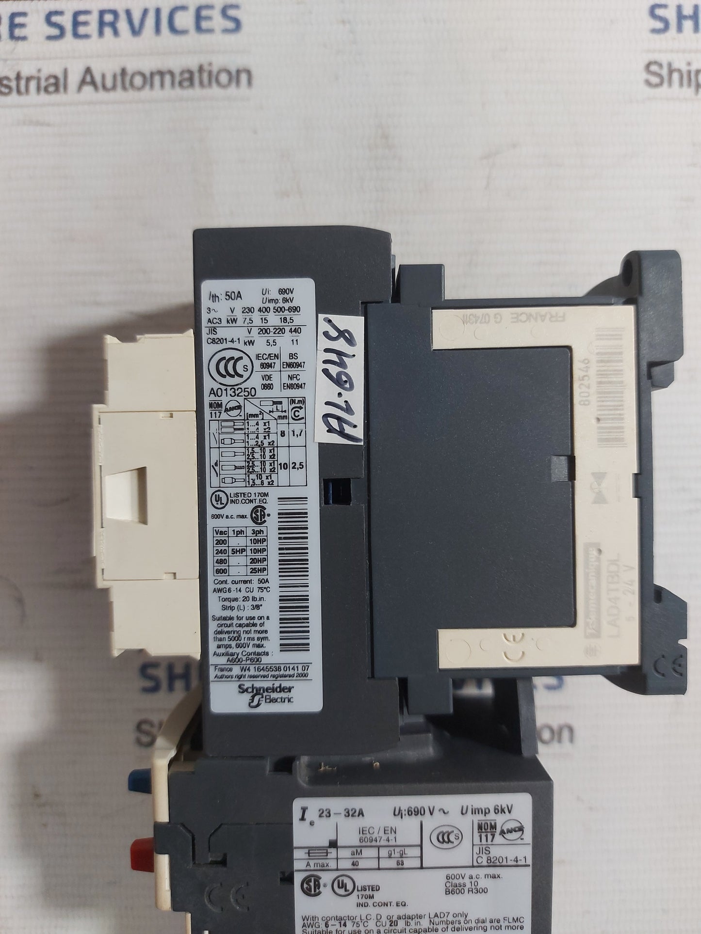 TELEMECANIQUE LC1D32BL WITH LRD 32 CONTACTOR DC24V