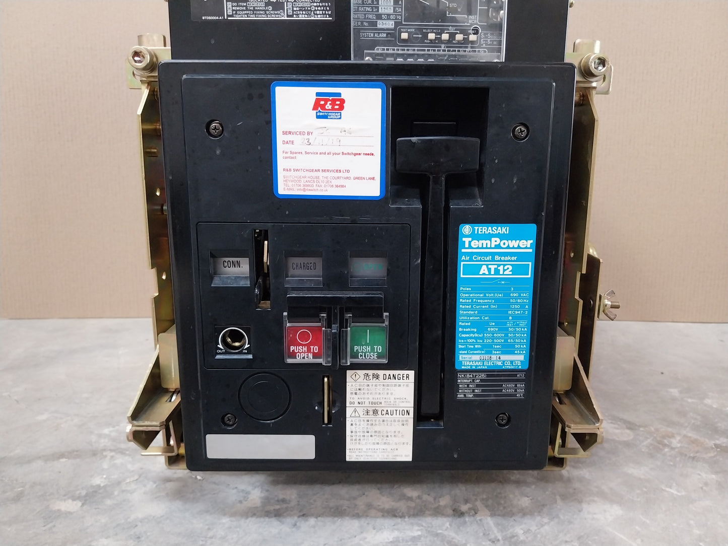 TERASAKI AT12 TEMPOWER 3 POLE AIR CIRCUIT BREAKER 1250A