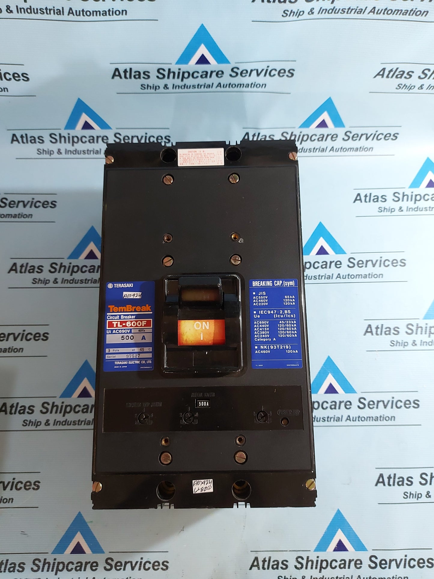 TERASAKI TEMBREAK TL-600F 3 POLE CIRCUIT BREAKER 500A