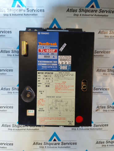 TERASAKI TEMBREAK TL-600F 3 POLE CIRCUIT BREAKER 500A