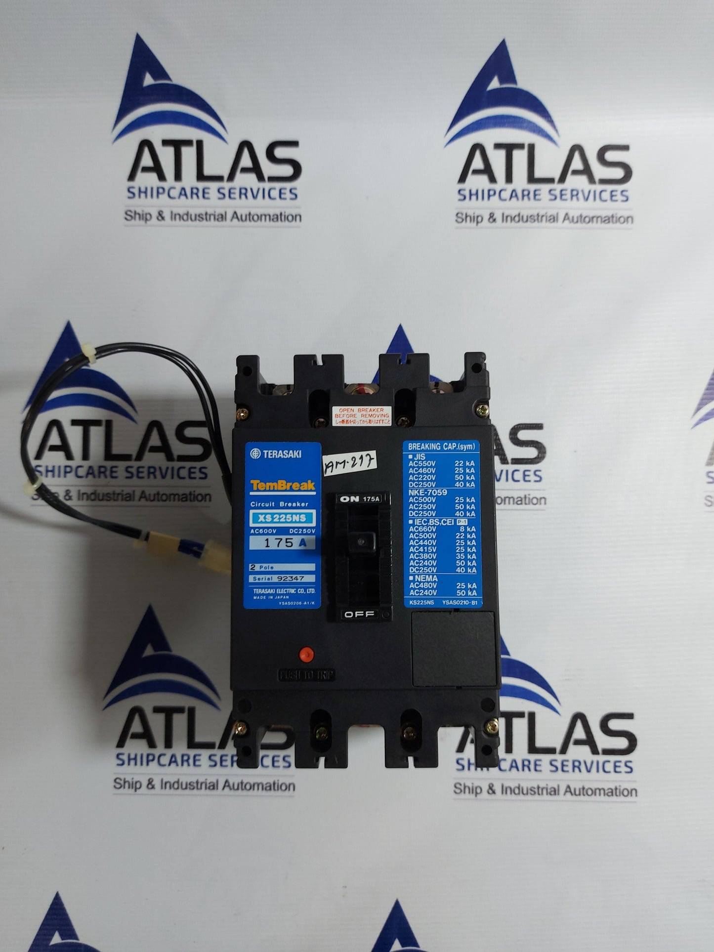 TERASAKI TEMBREAK XS225NS 175A CIRCUIT BREAKER 2 POLE