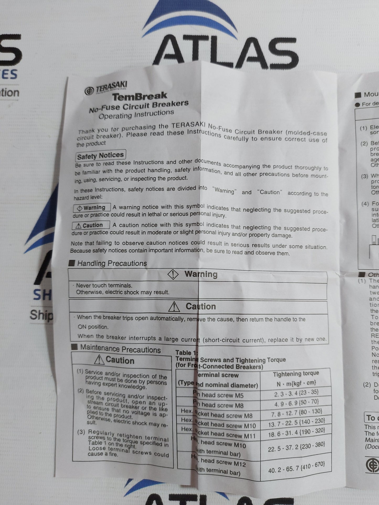 TERASAKI TEMBREAK XS30NS CIRCUIT BREAKER 2 POLE 10A