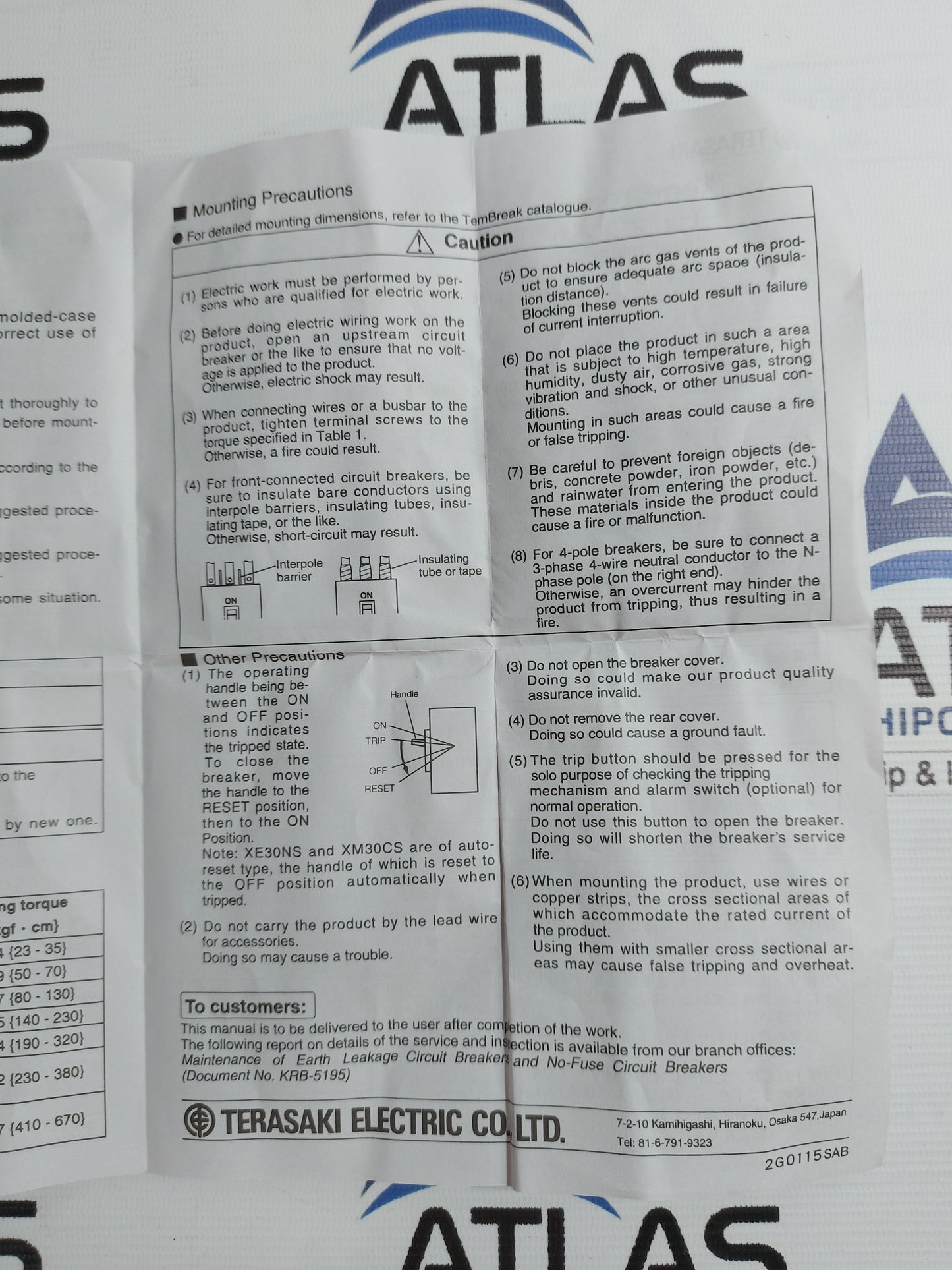 TERASAKI TEMBREAK XS30NS CIRCUIT BREAKER 2 POLE 10A