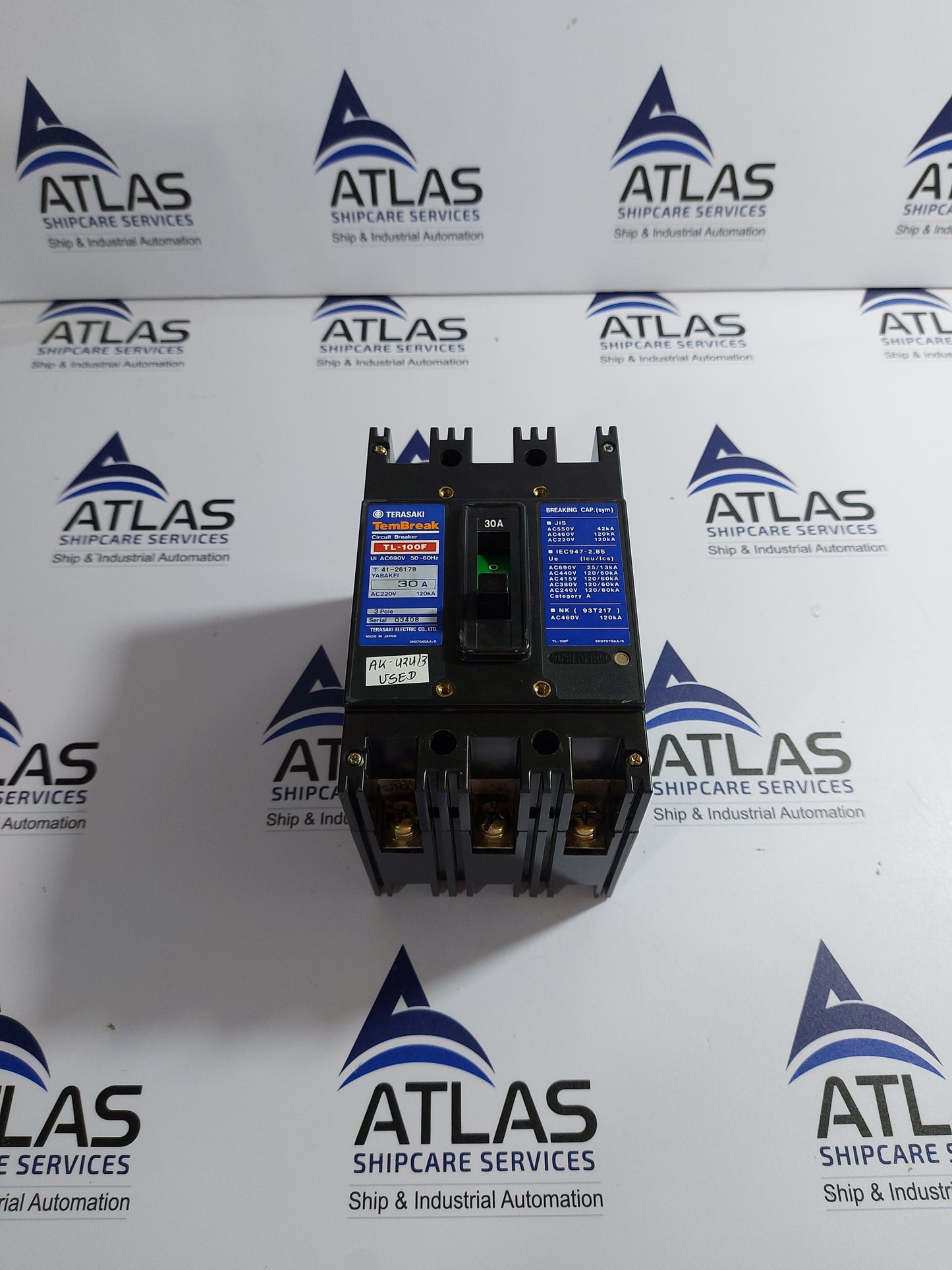 TERASAKI TL-100F TEMBREAK MOLDED CASE CIRCUIT BREAKER 3 POLE 30A