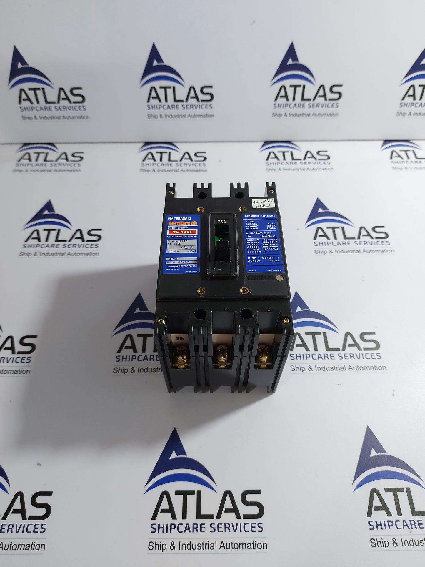 TERASAKI TL-100F TEMBREAK MOLDED CASE CIRCUIT BREAKER 3 POLE 75A