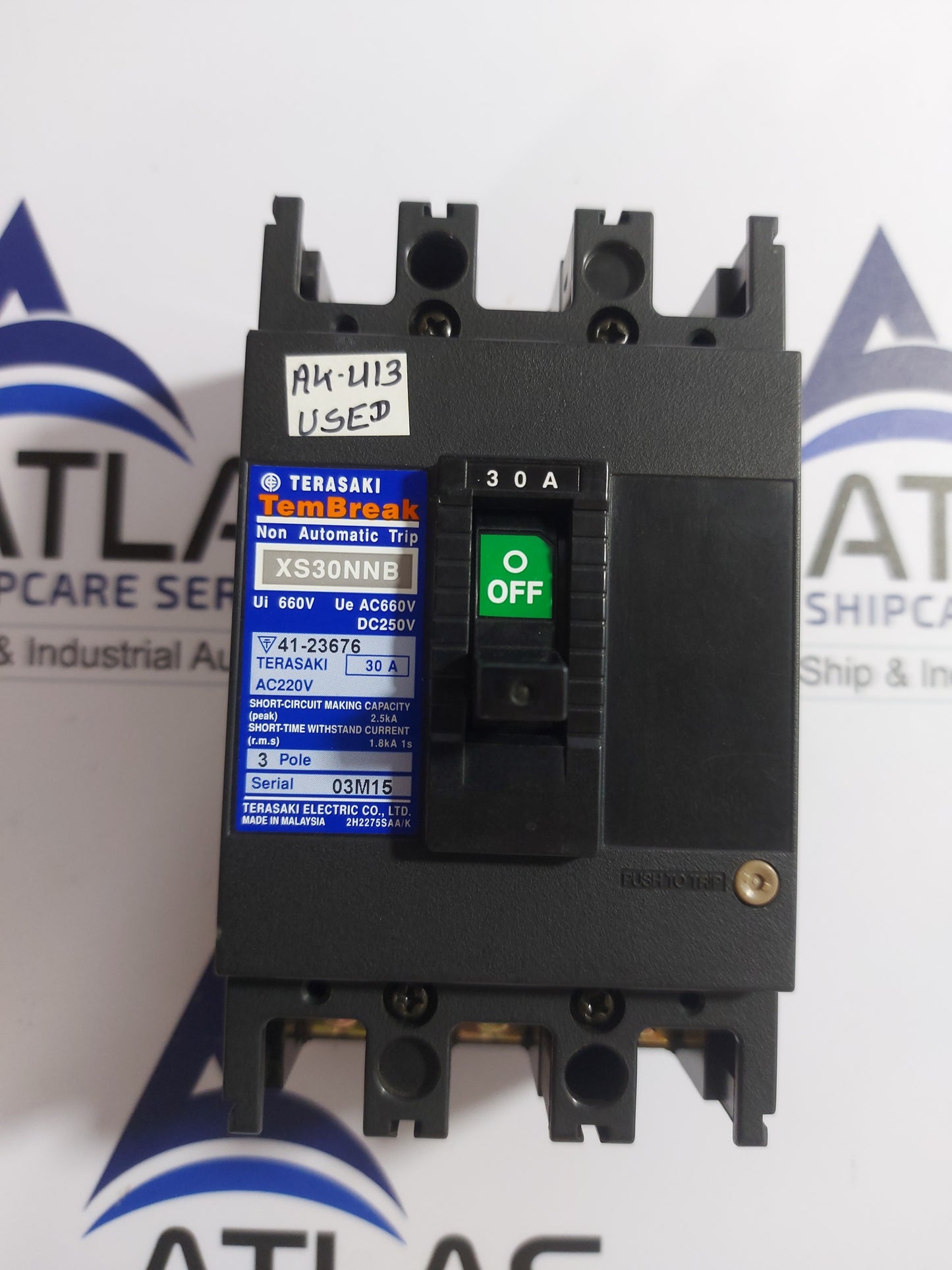 TERASAKI XS30NNB TEMBREAK CIRCUIT BREAKER 3 POLE 30A