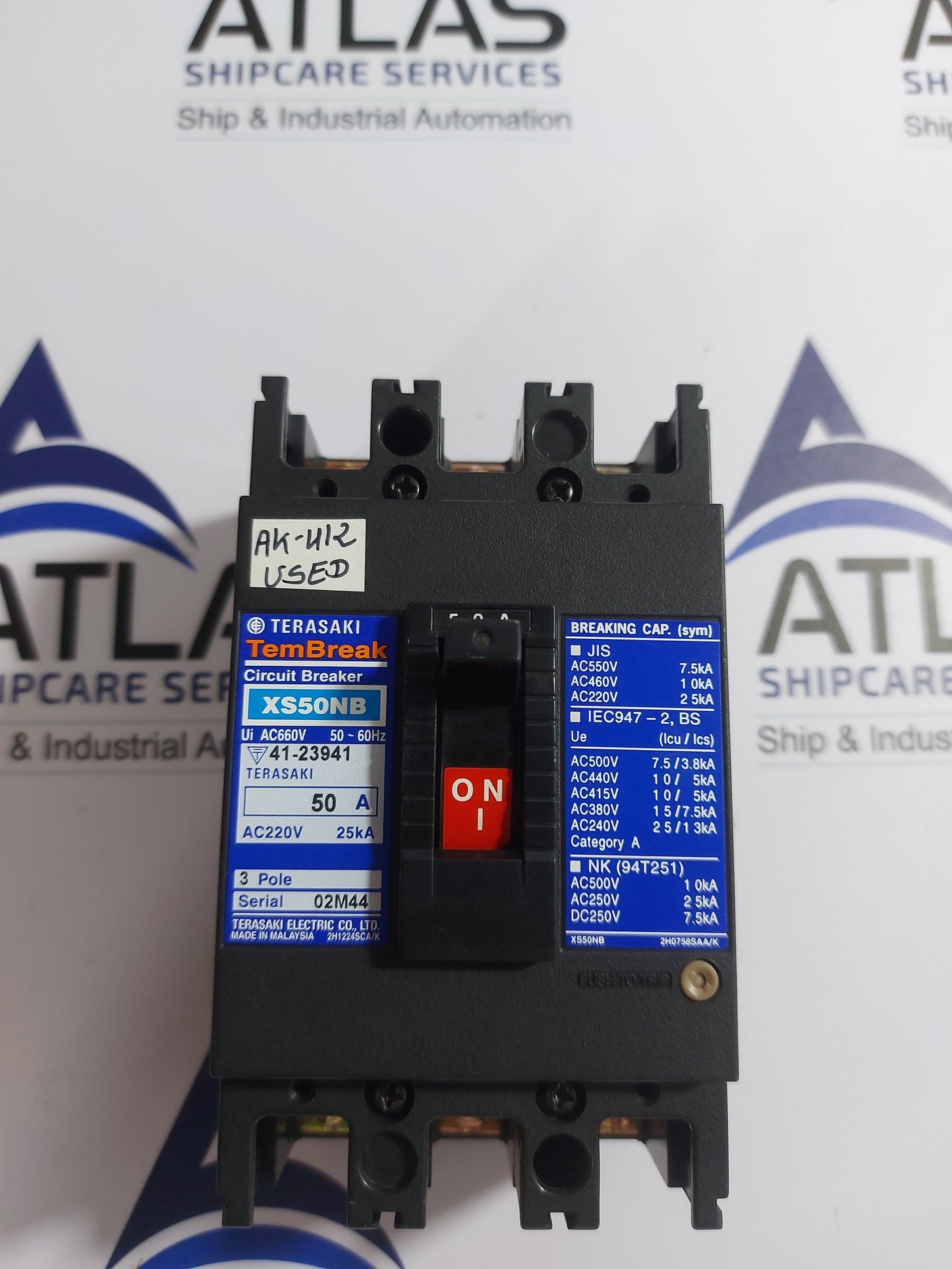 TERASAKI XS50NB TEMBREAK CIRCUIT BREAKER 3 POLE 50A