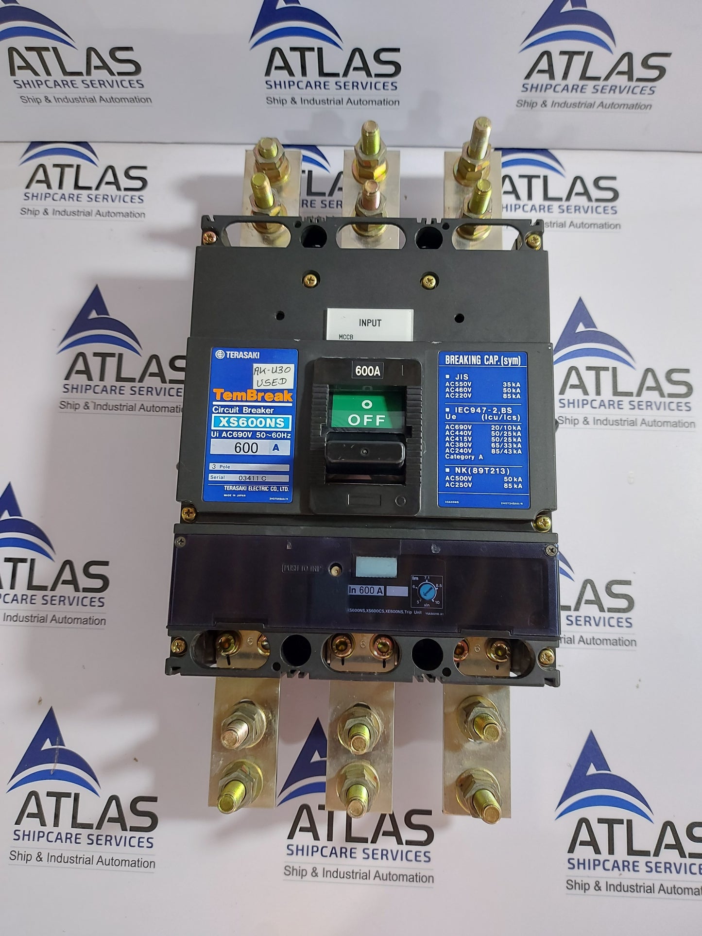 TERASAKI XS600NS TEMBREAK CIRCUIT BREAKER 3 POLE 600A