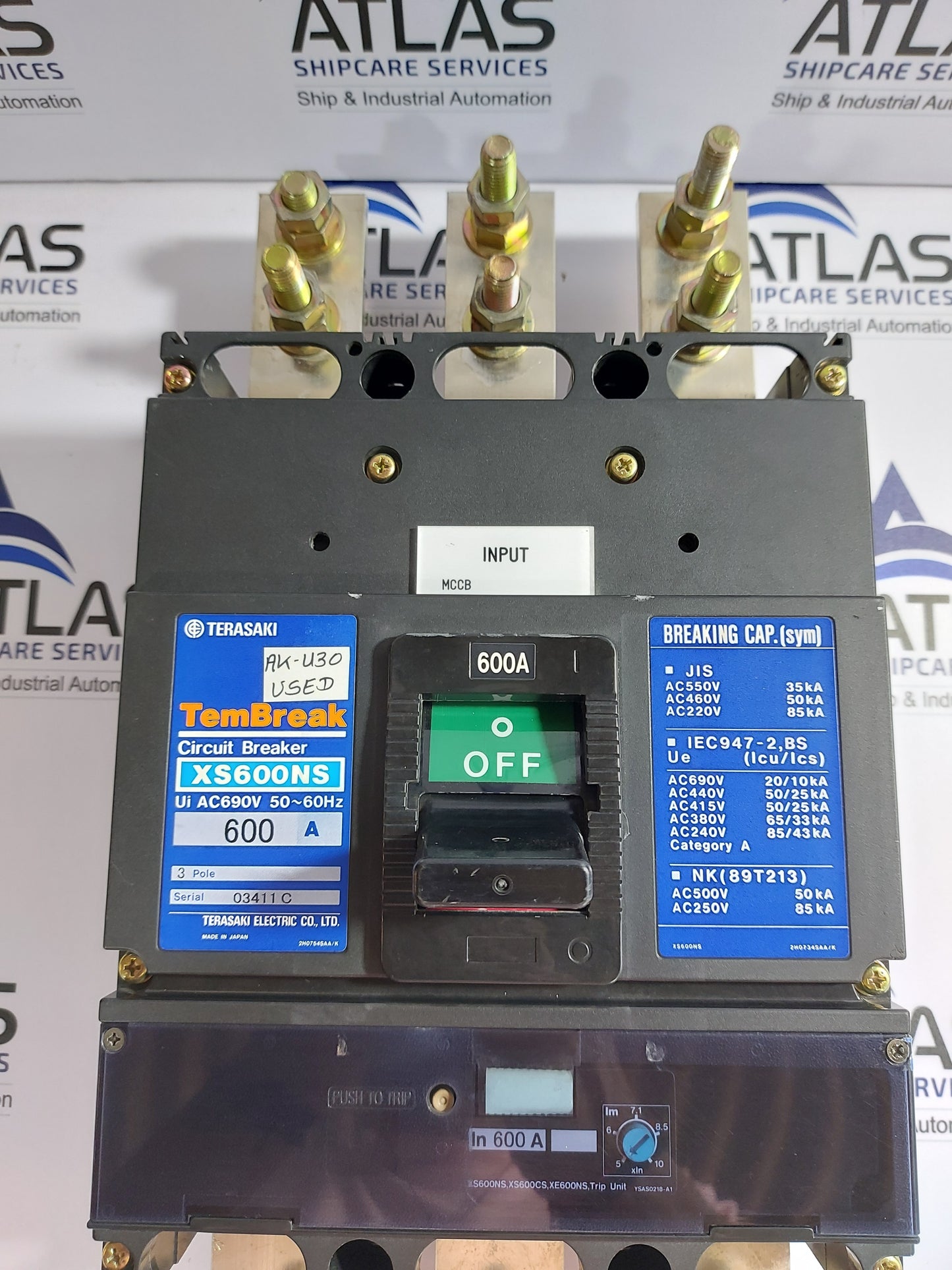 TERASAKI XS600NS TEMBREAK CIRCUIT BREAKER 3 POLE 600A