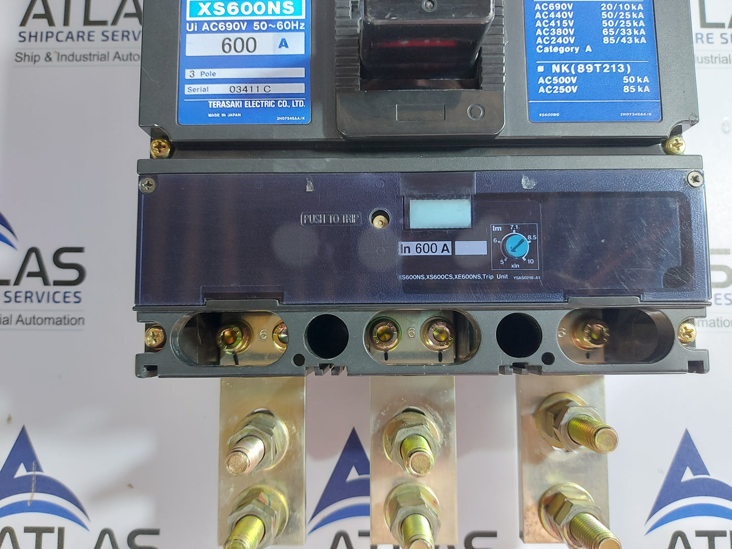 TERASAKI XS600NS TEMBREAK CIRCUIT BREAKER 3 POLE 600A