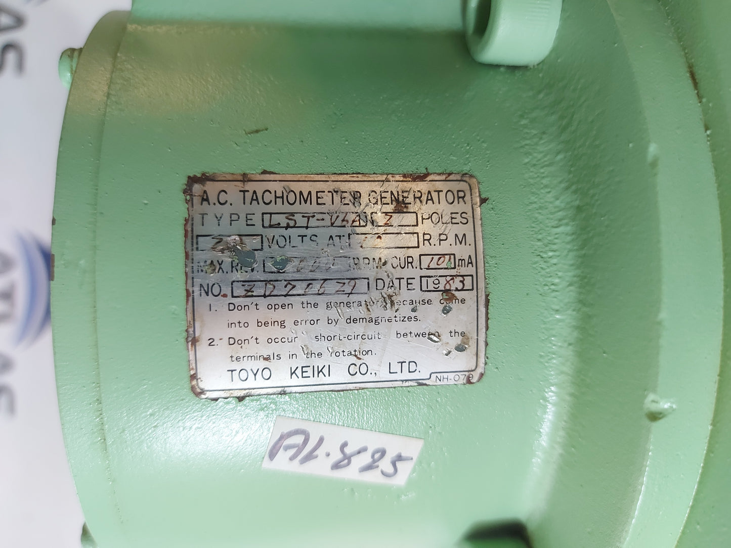 TOYO KEIKI LST-V6A-Z A.C. TACHOMETER GENERATOR