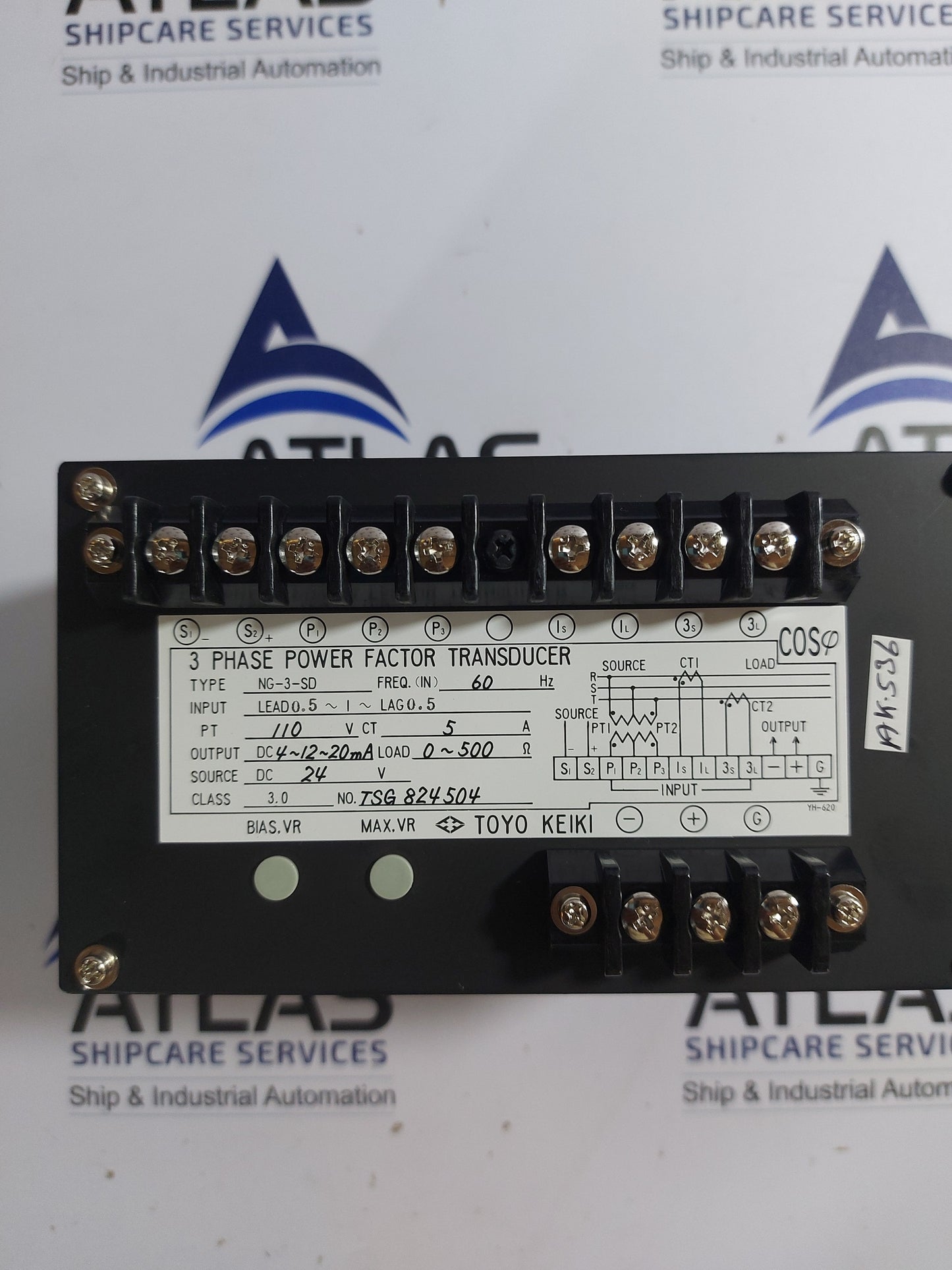 TOYO KEIKI NG-3-SD 3 PHASE POWER FACTOR TRANSDUCER