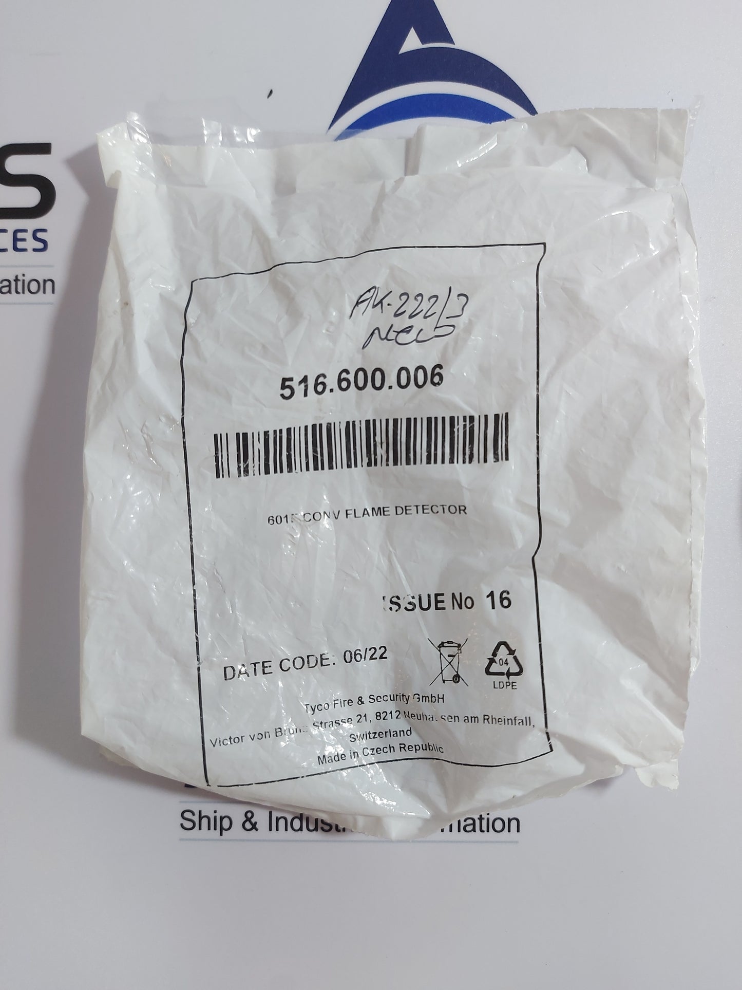 TYCO 601F CONVENTIONAL FLAME DETECTOR 516.600.006